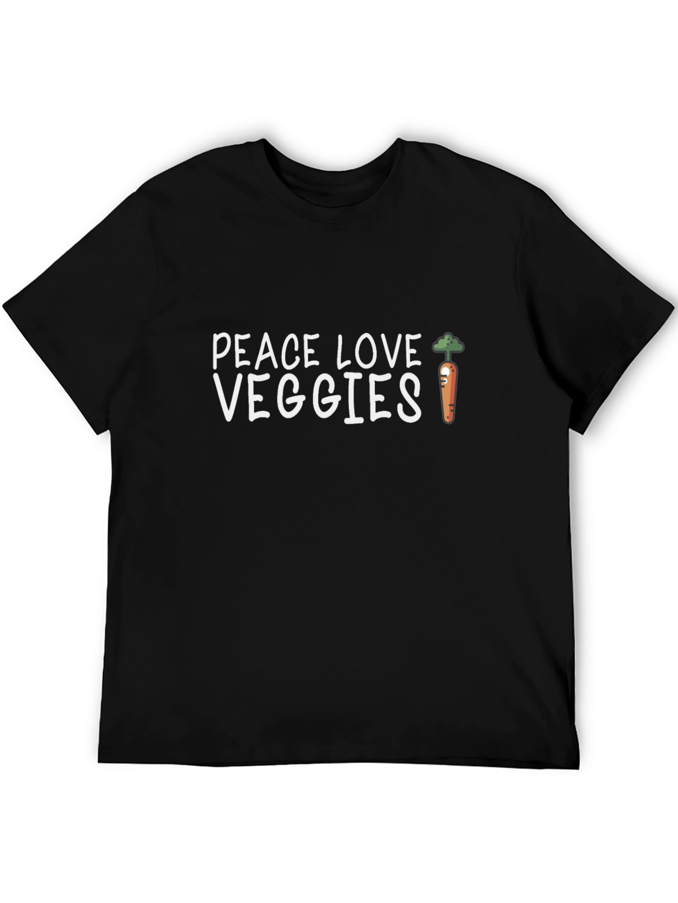 Peace Love Veggies Graphic Tee - Black