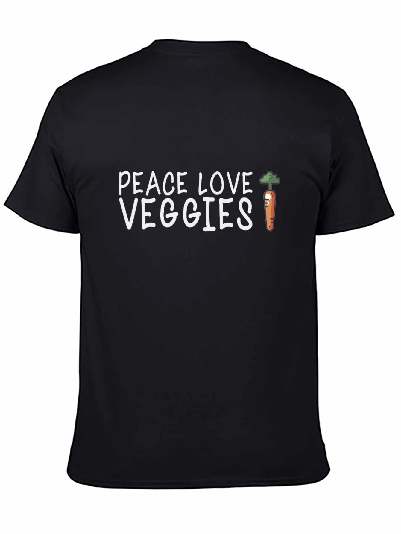 Peace Love Veggies Graphic Tee - Black
