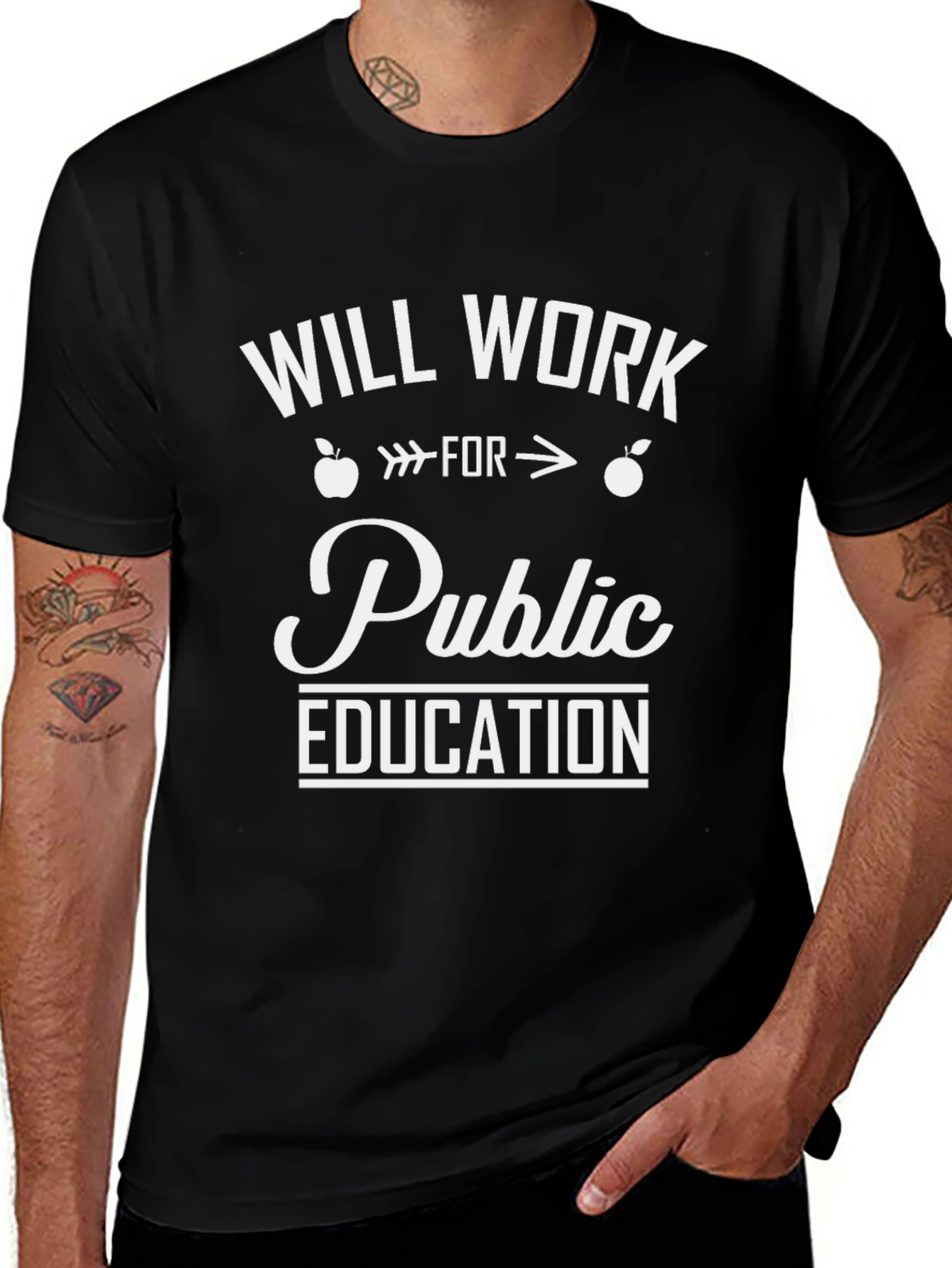 Will Work For Public Education Graphic Tee