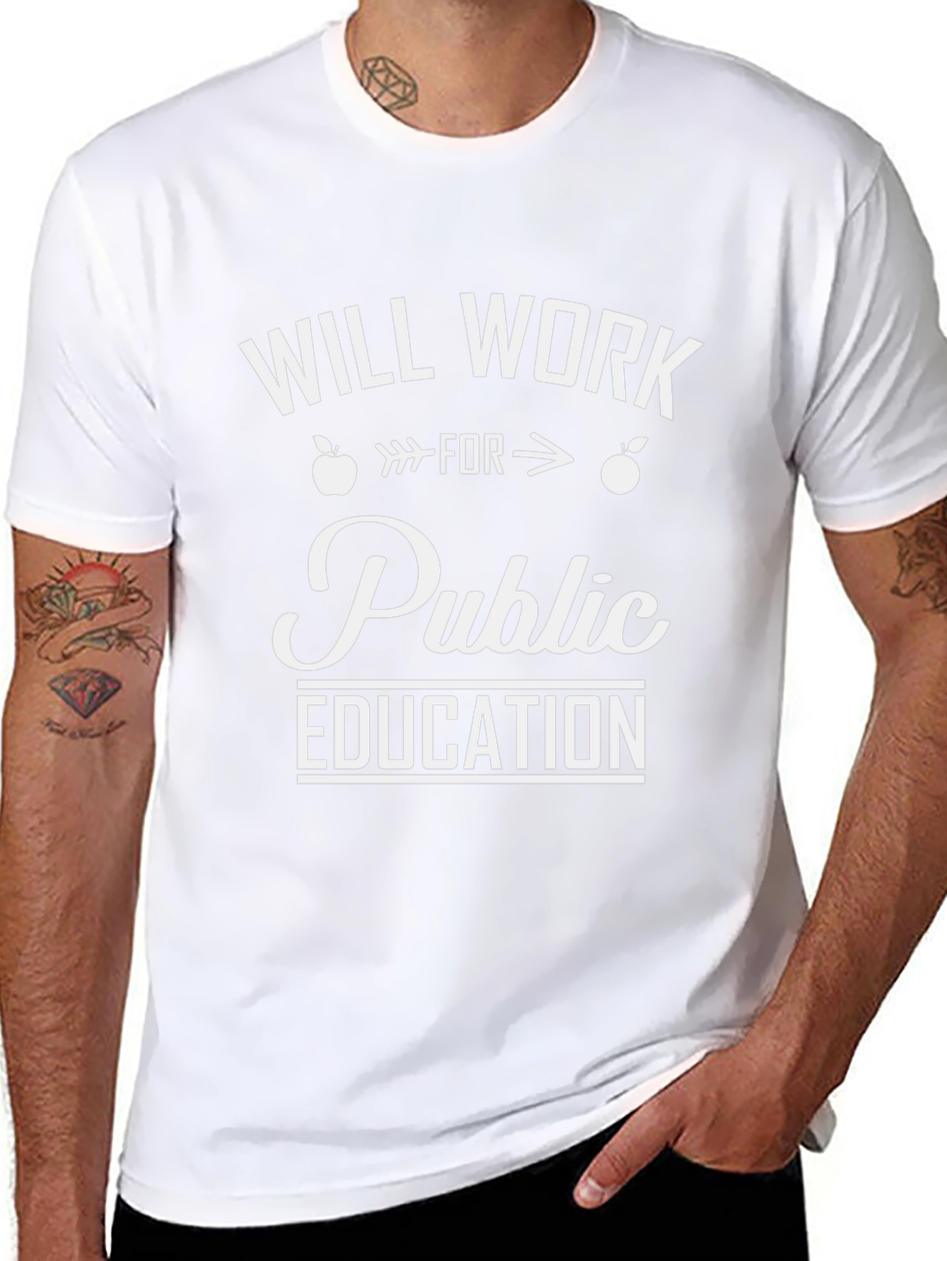 Will Work For Public Education Graphic Tee