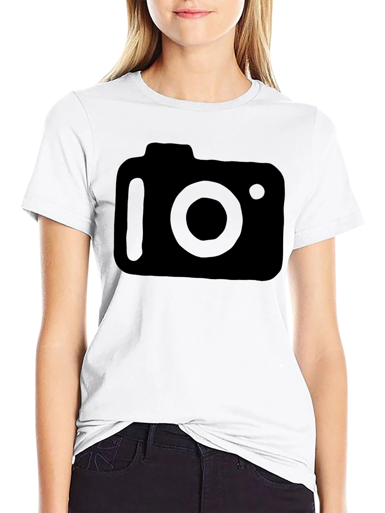 Camera Graphic Tee - Black Modern Style