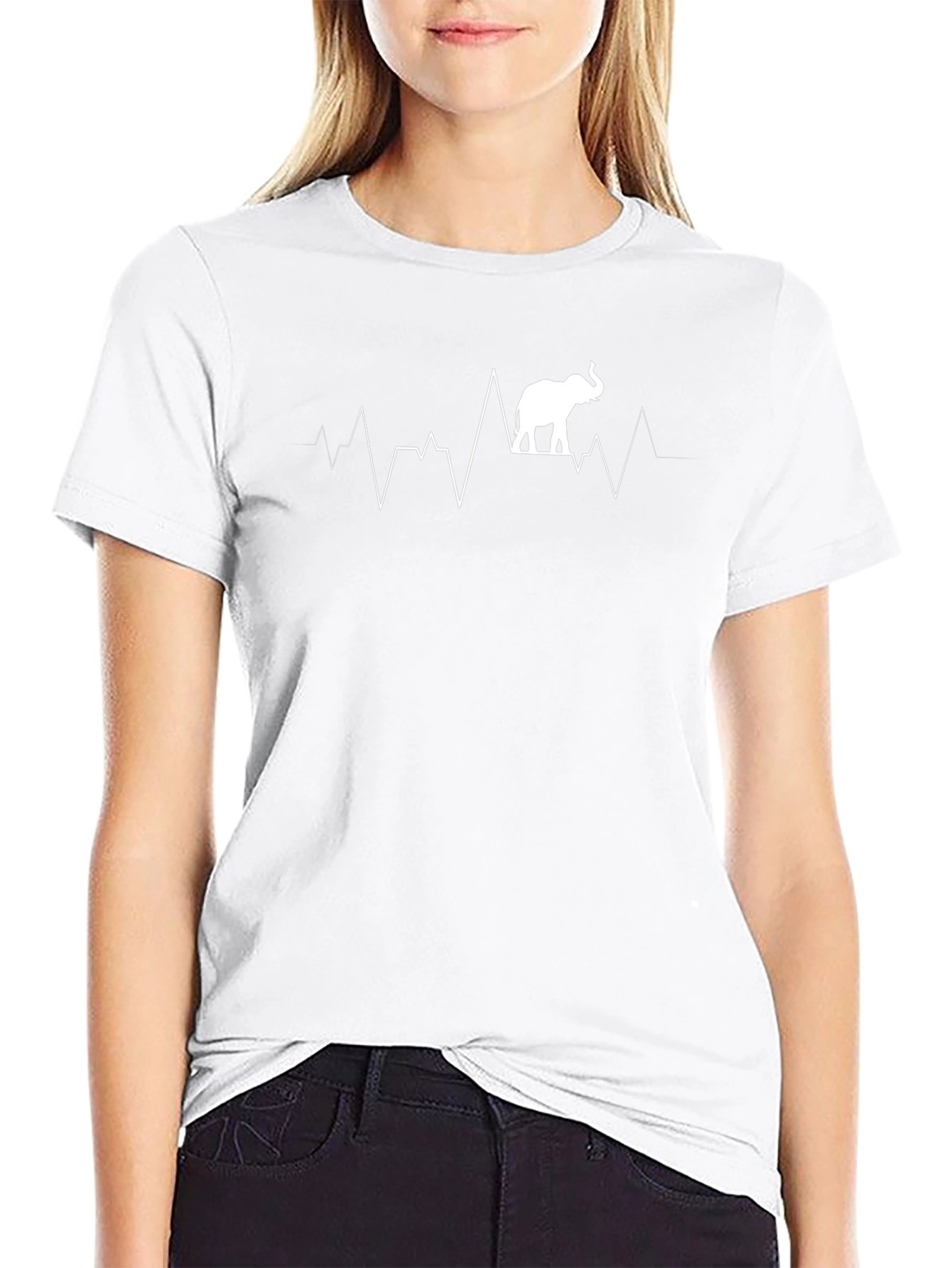 Elephant Heartbeat Graphic Tee - Unisex Black T-Shirt
