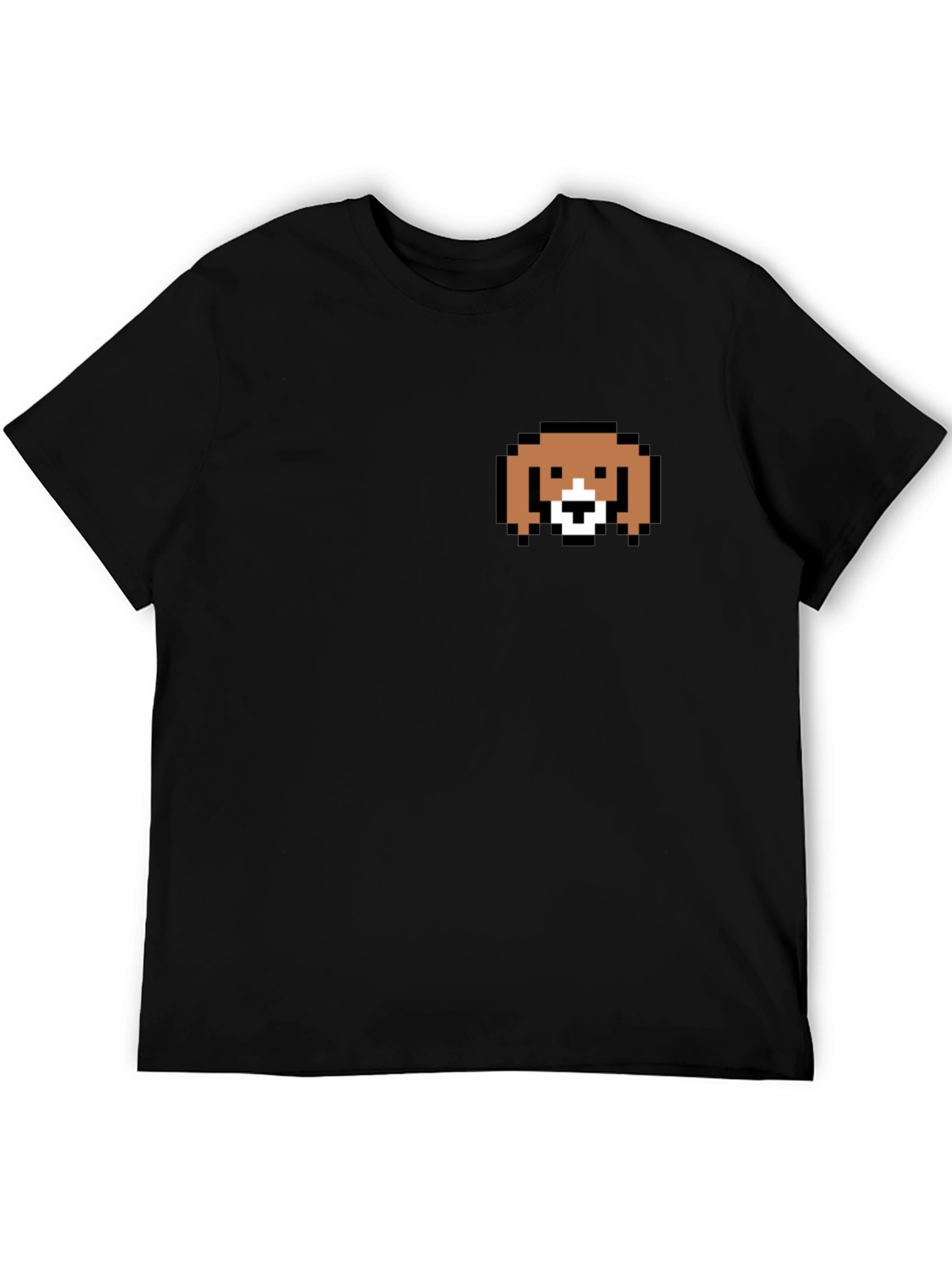 Pixel Dog Tee - Classic Black Cotton Blend Shirt