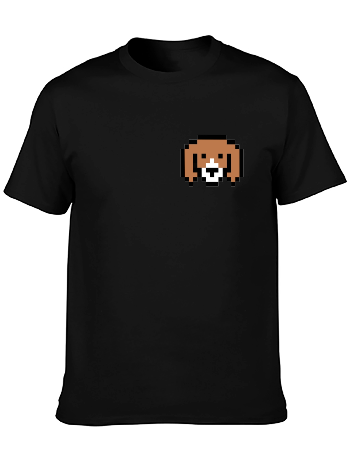 Pixel Dog Tee - Classic Black Cotton Blend Shirt