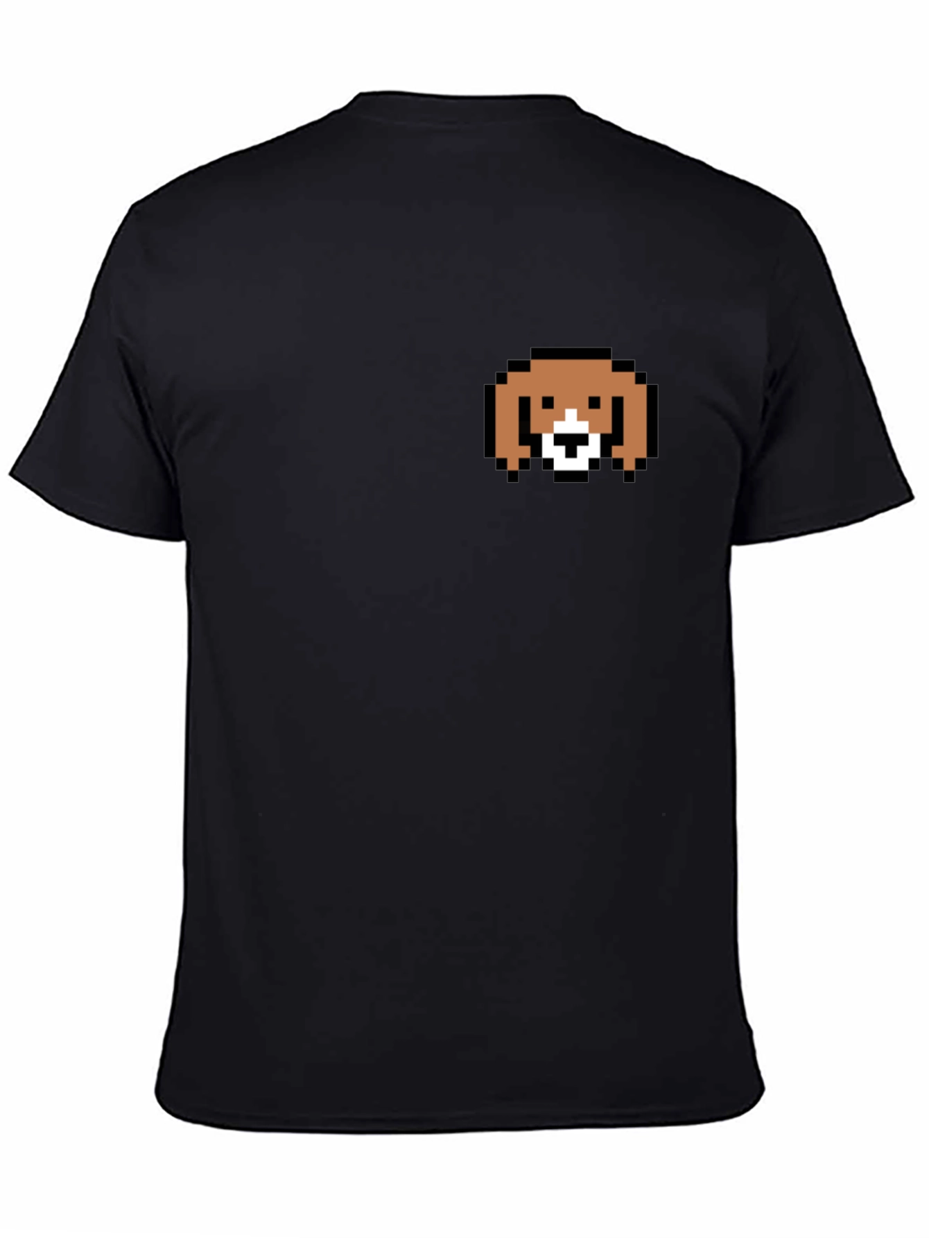 Pixel Dog Tee - Classic Black Cotton Blend Shirt
