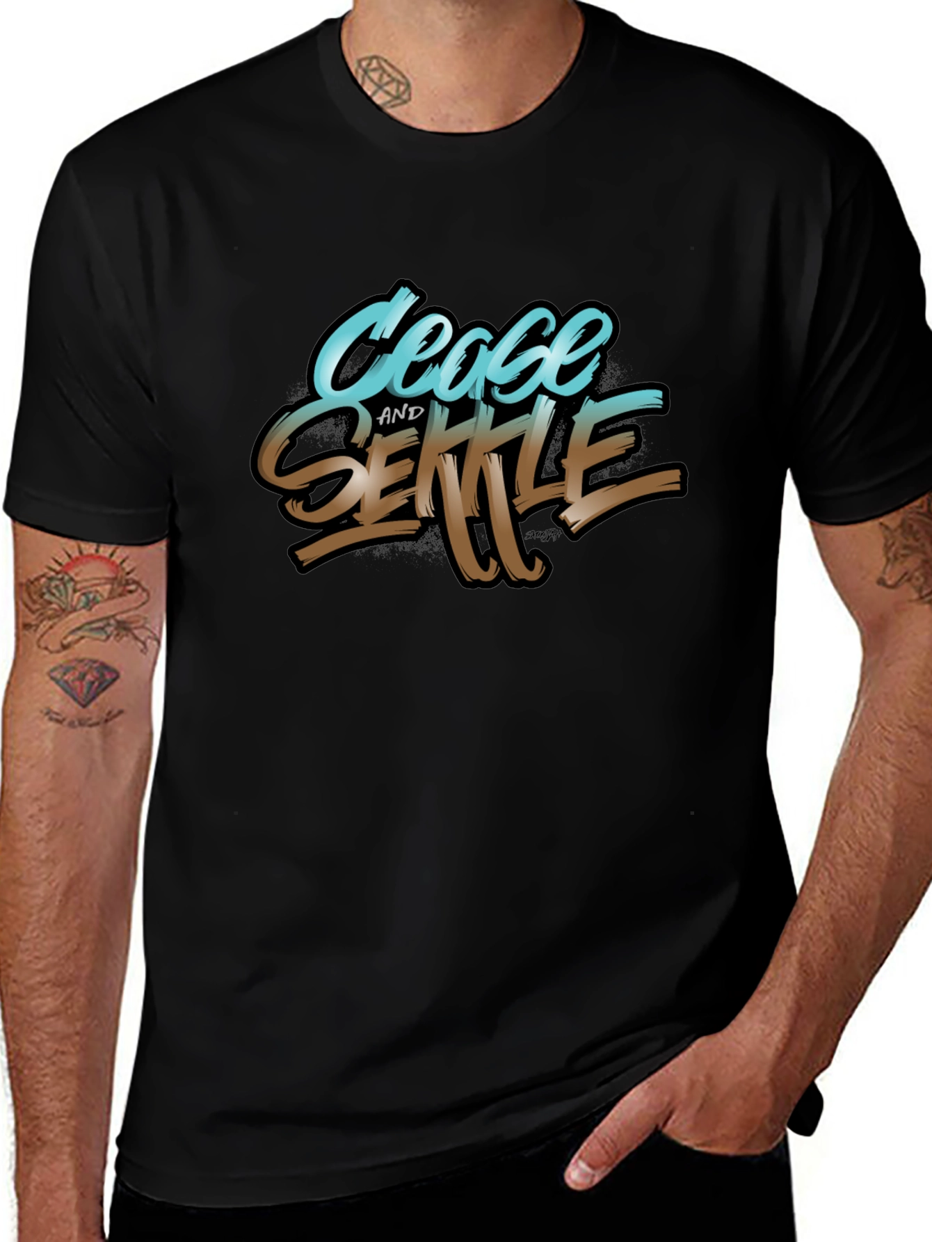 Cease and Settle Graphic Tee - Black
