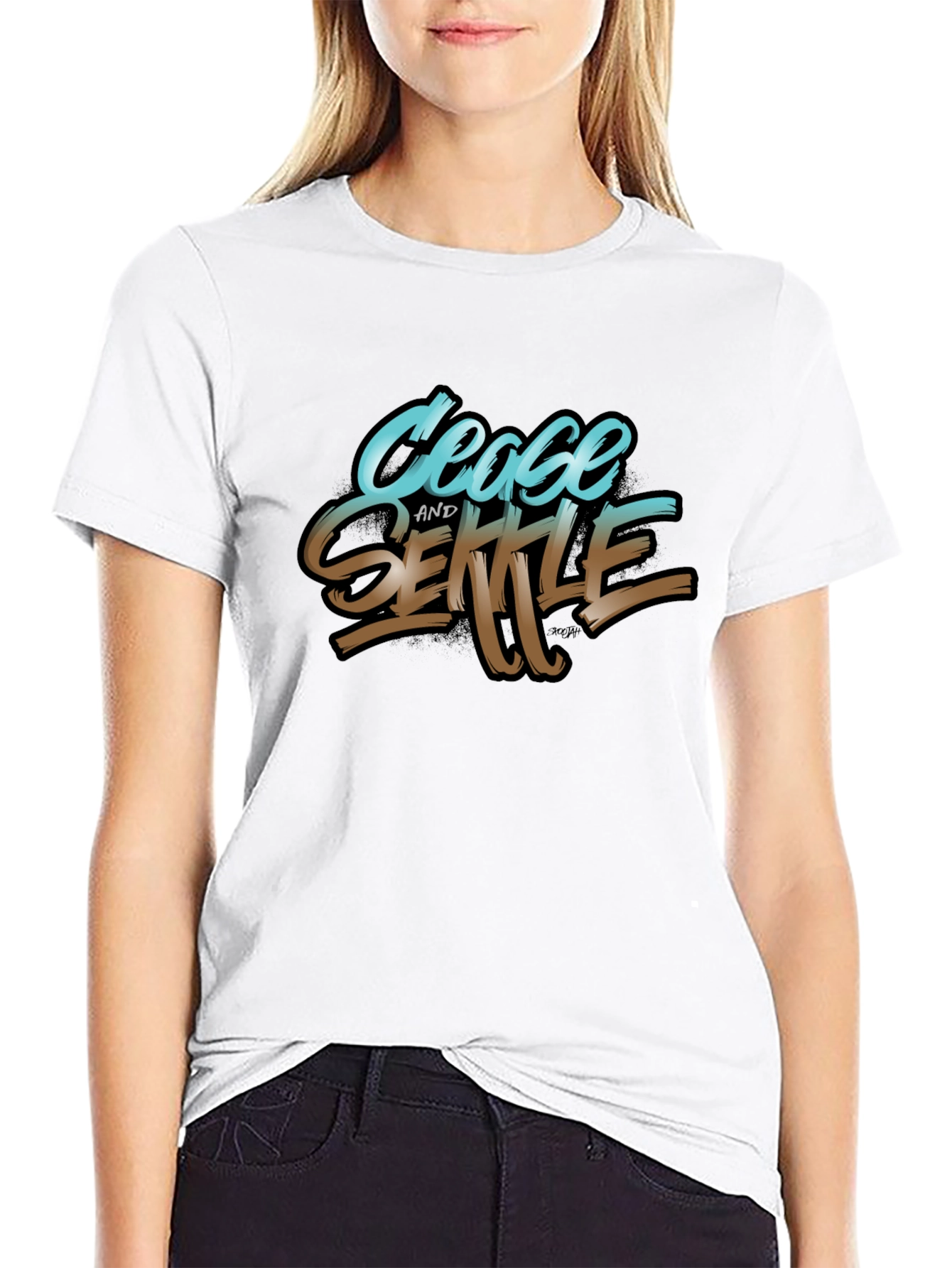 Cease and Settle Graphic Tee - Black