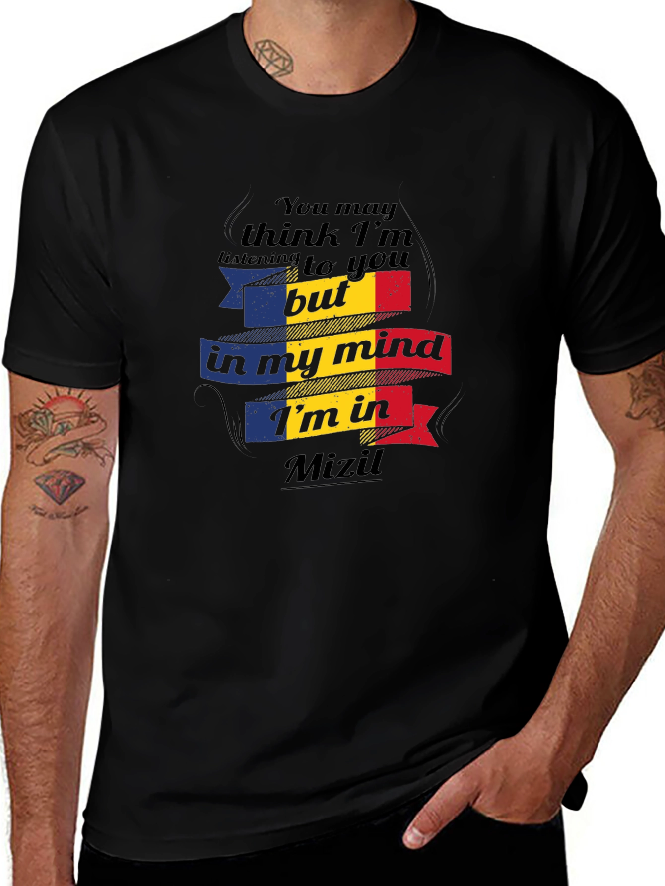 Mizil Mind T-Shirt - Romania Flag Graphic Tee