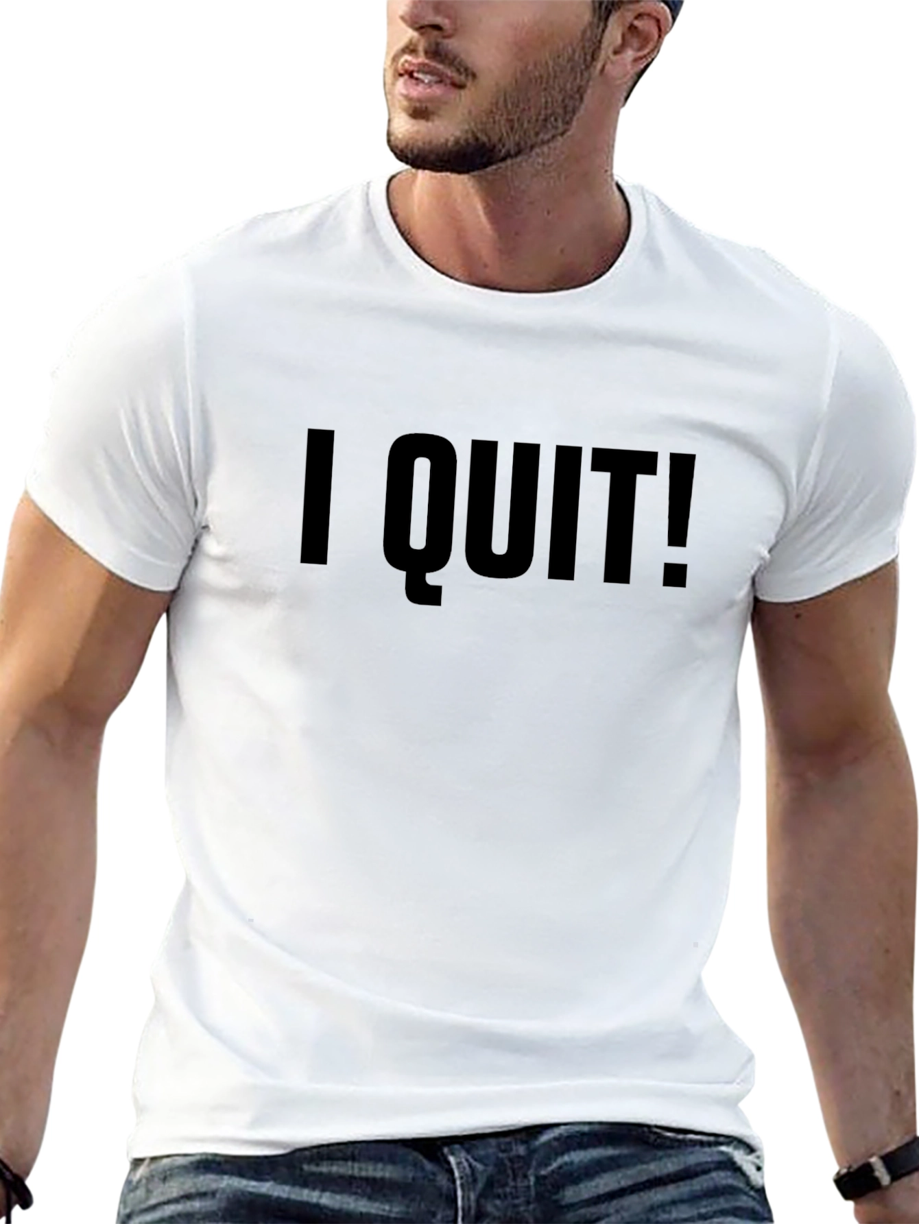 I QUIT! Black Graphic Tee - Statement T-Shirt