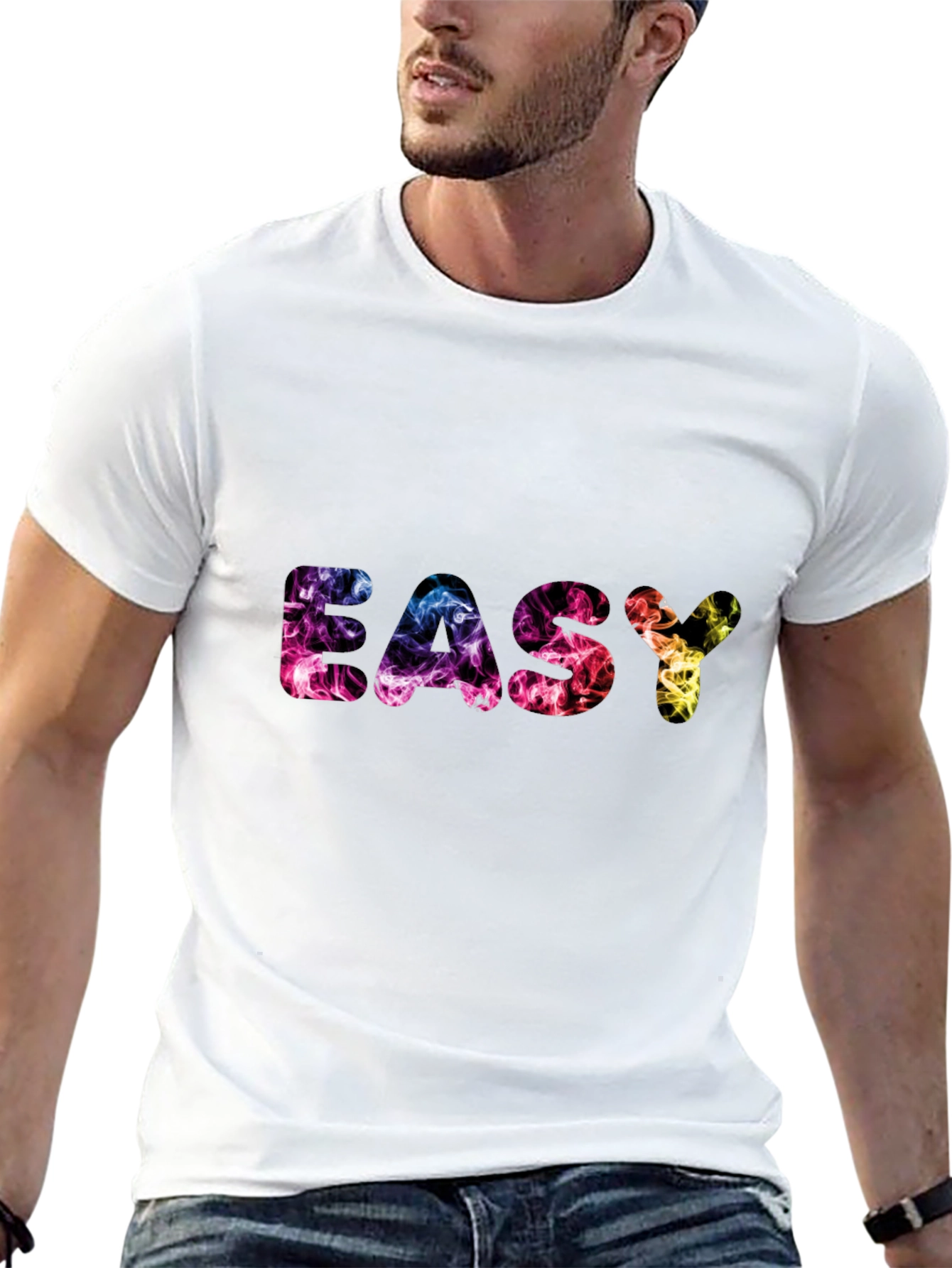 Easy Smoke Print Black T-Shirt