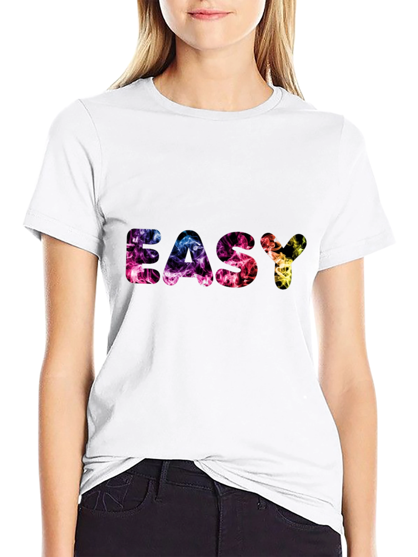 Easy Smoke Print Black T-Shirt