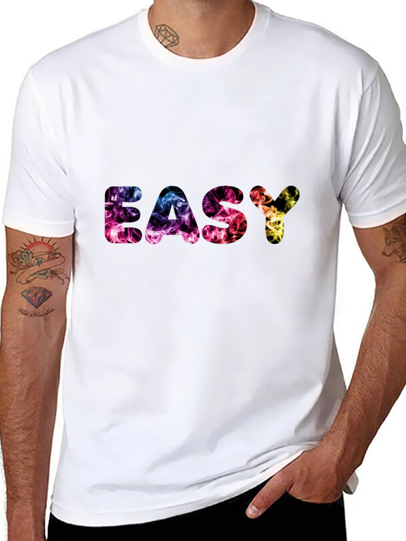 Easy Smoke Print Black T-Shirt