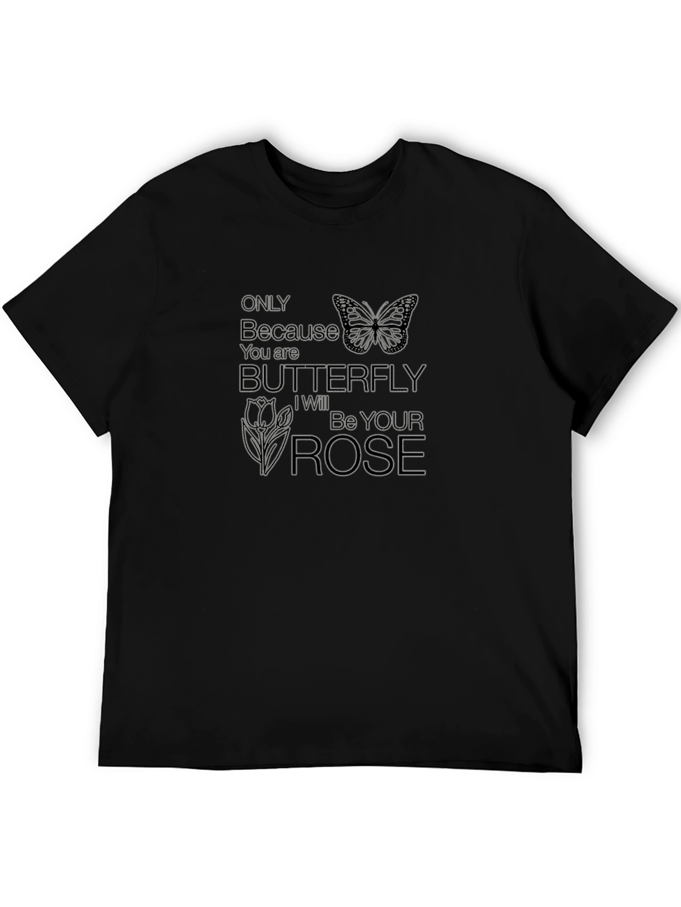 Butterfly Rose Graphic Tee - Unique Design Soft Fabric