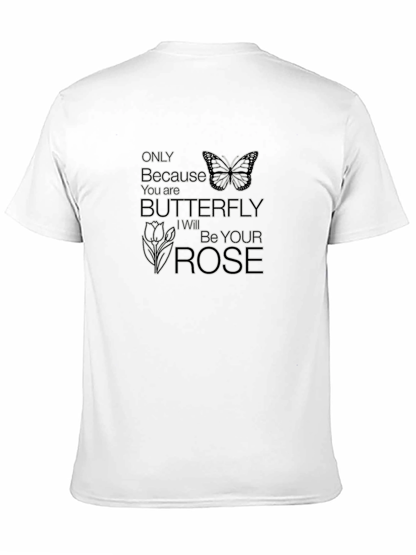 Butterfly Rose Graphic Tee - Unique Design Soft Fabric