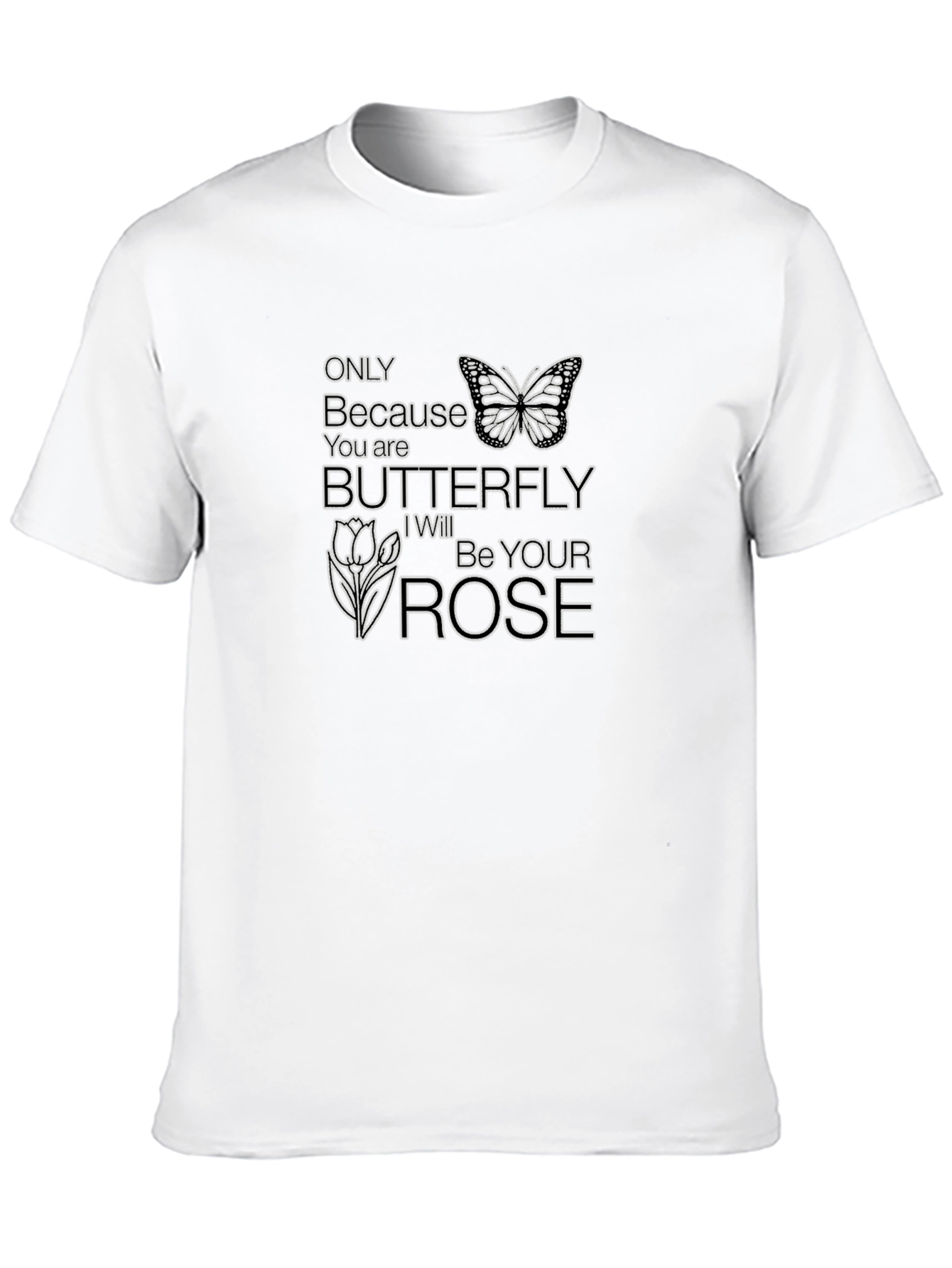 Butterfly Rose Graphic Tee - Unique Design Soft Fabric