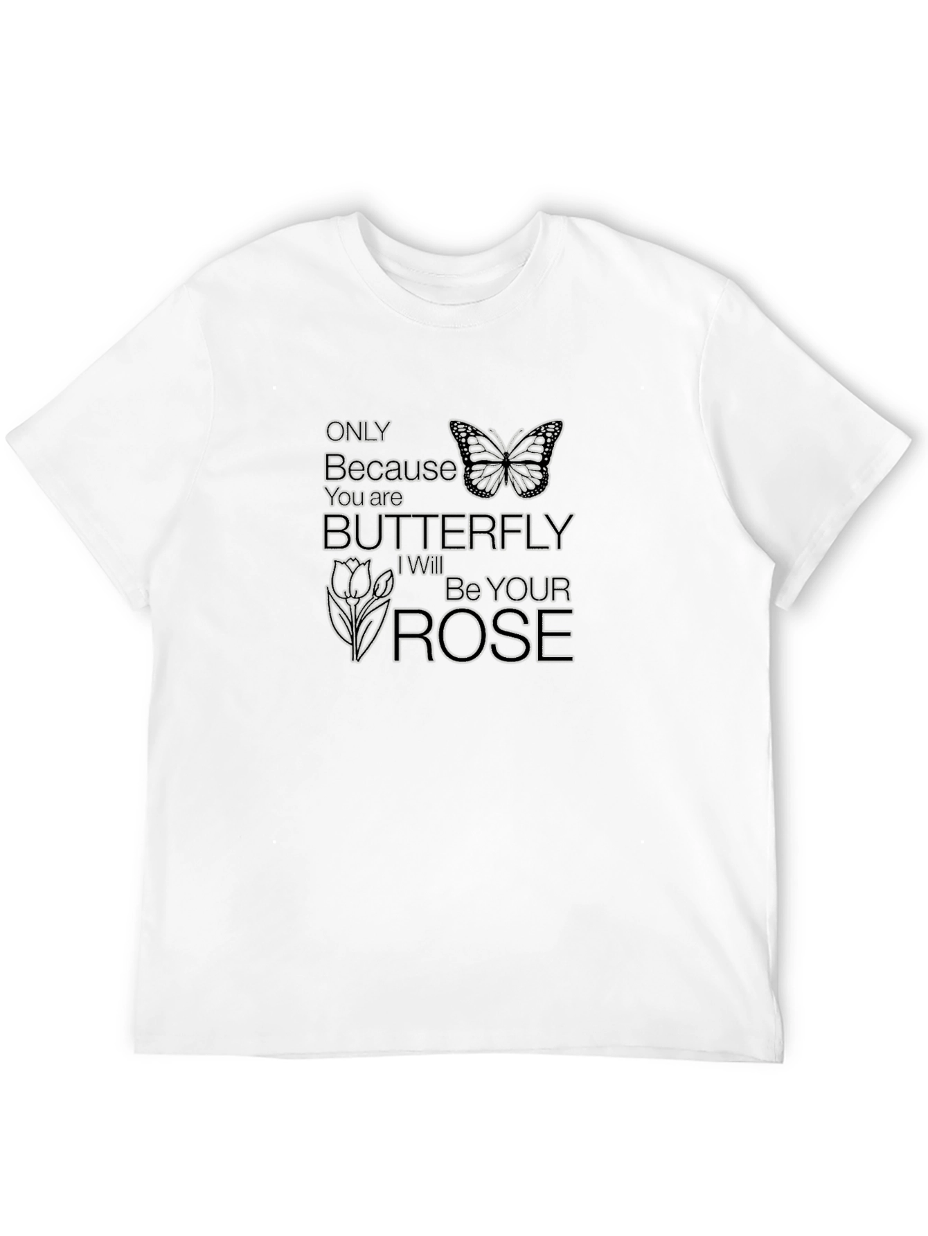Butterfly Rose Graphic Tee - Unique Design Soft Fabric