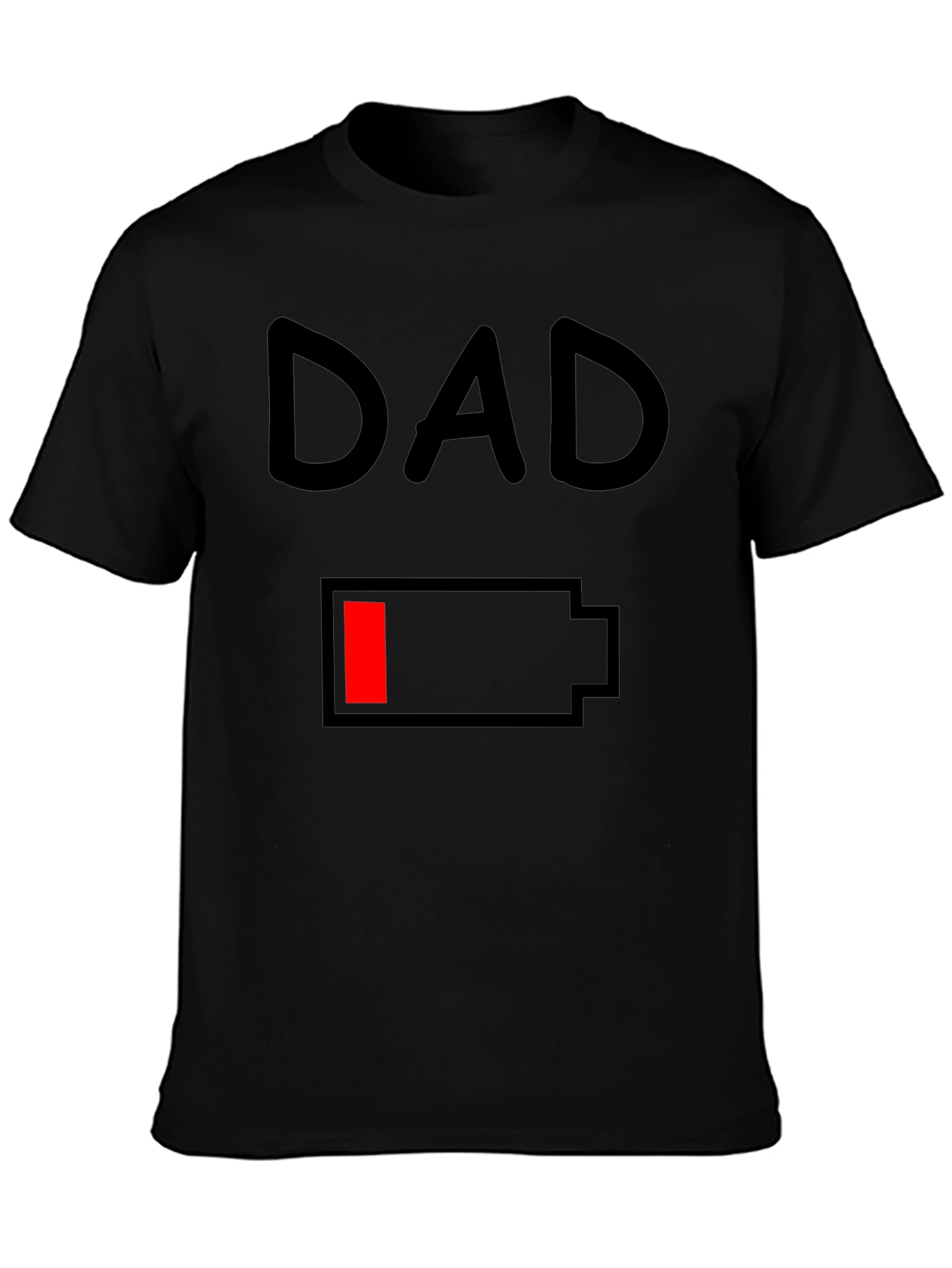 Dad Low Battery Black T-Shirt