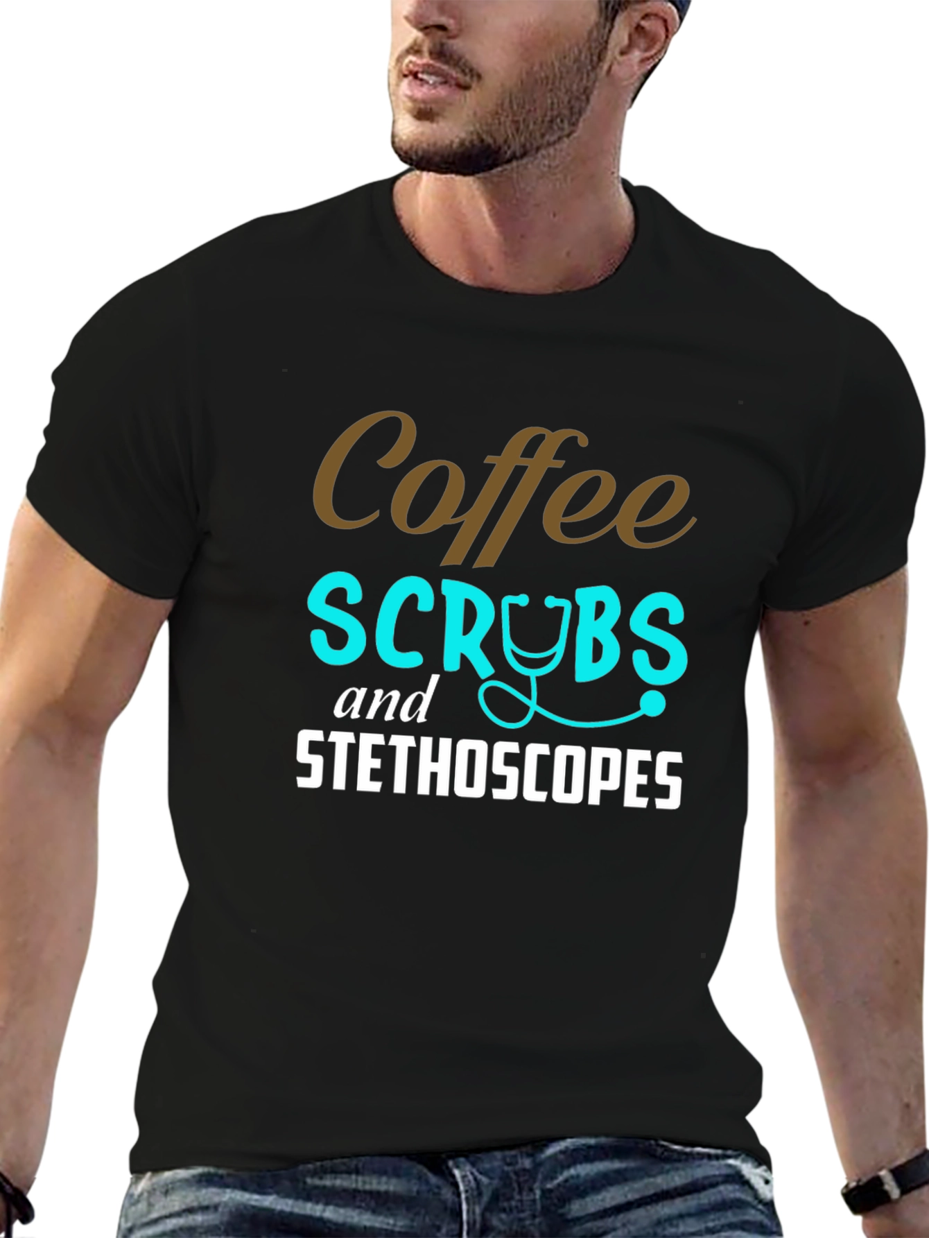 Coffee Scrubs & Stethoscopes Graphic Tee