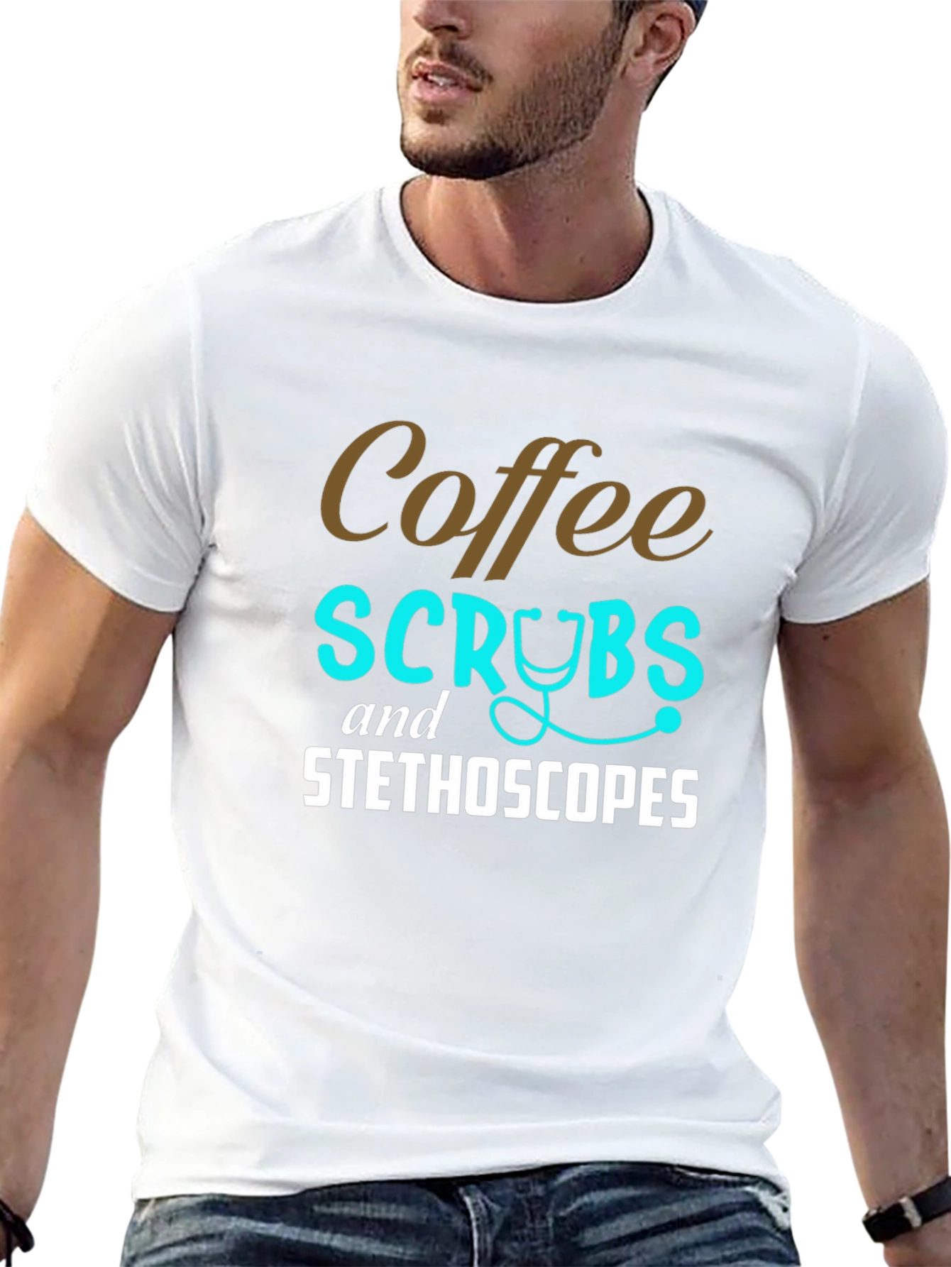 Coffee Scrubs & Stethoscopes Graphic Tee