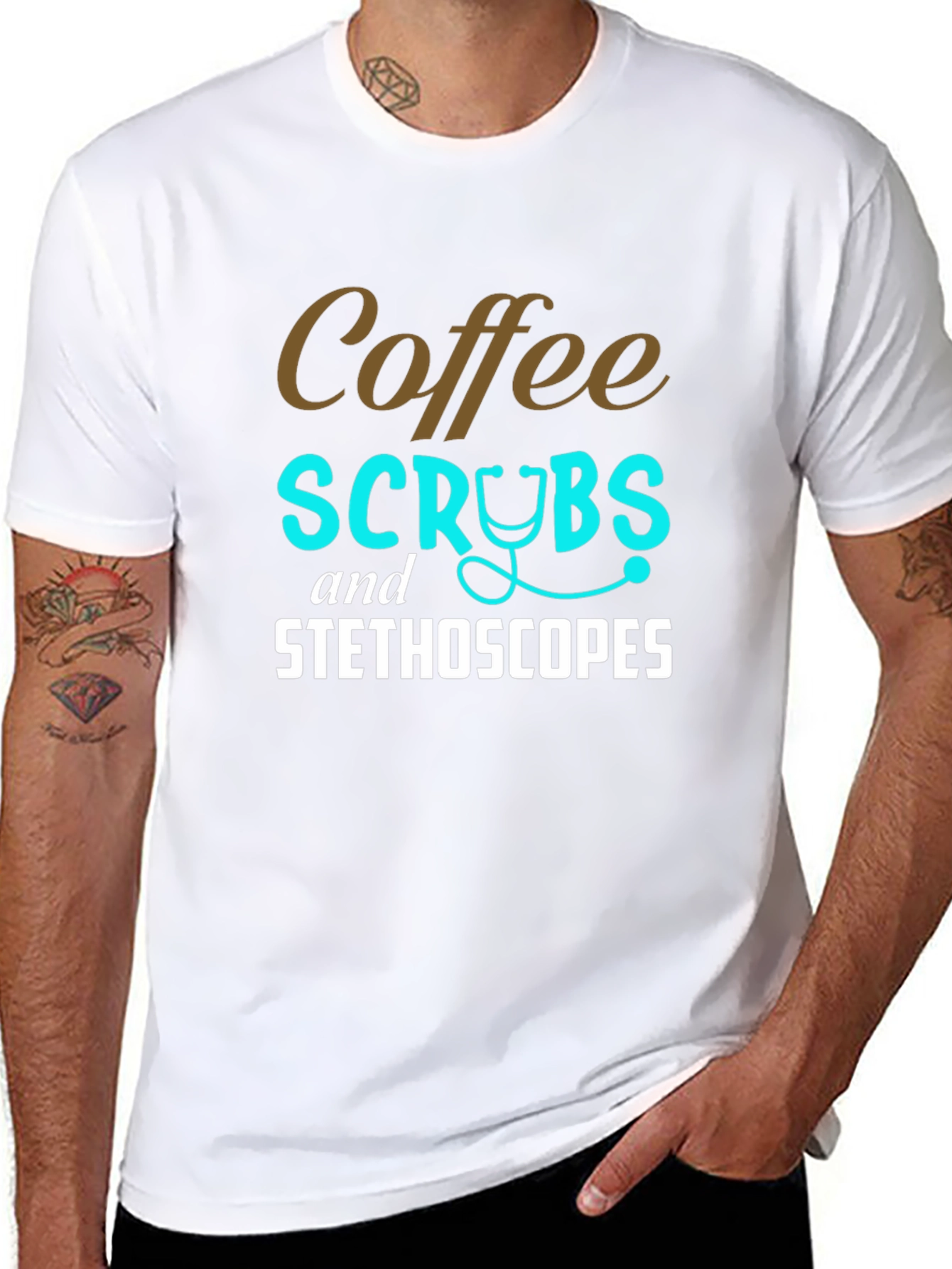 Coffee Scrubs & Stethoscopes Graphic Tee