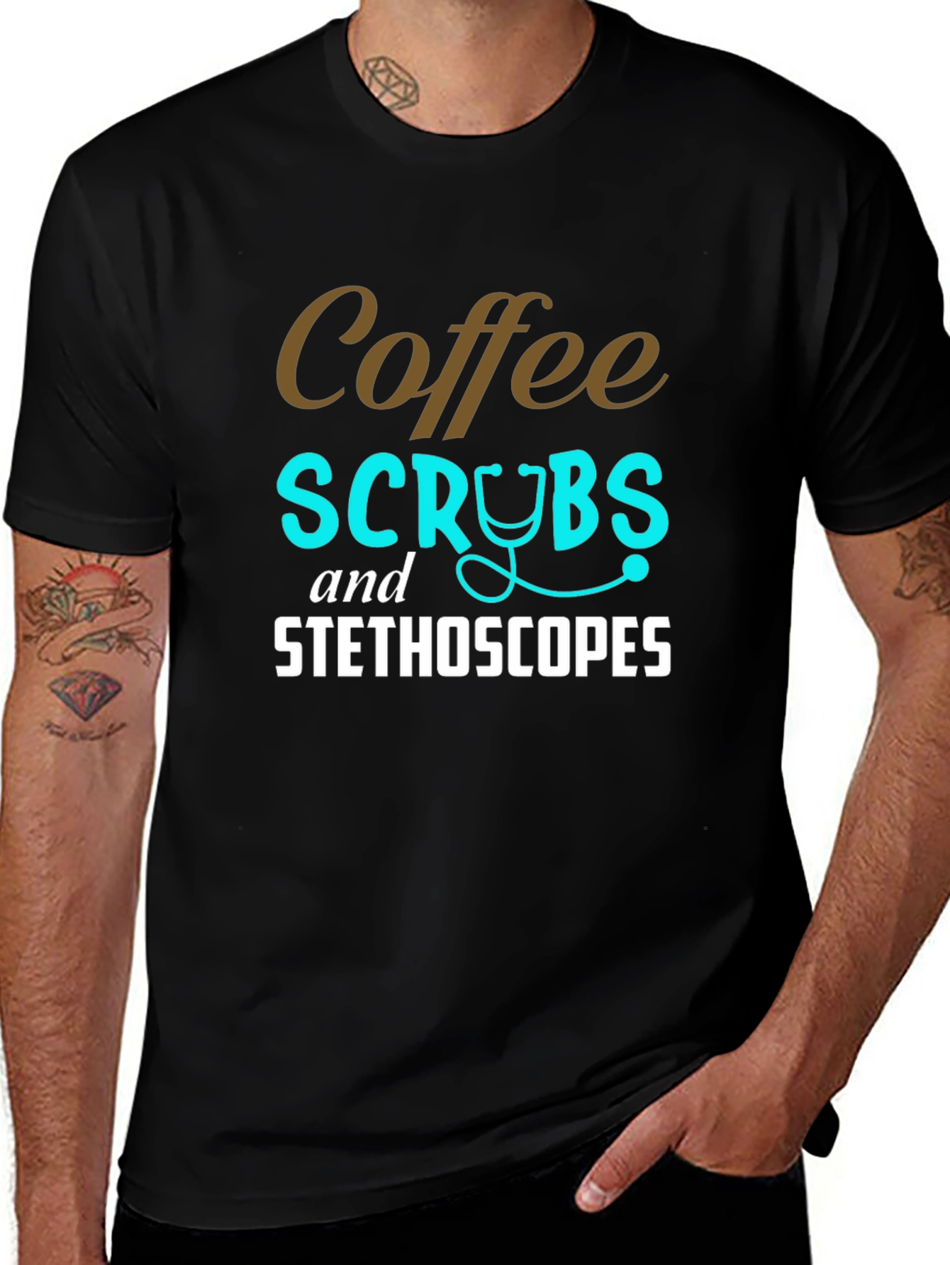 Coffee Scrubs & Stethoscopes Graphic Tee