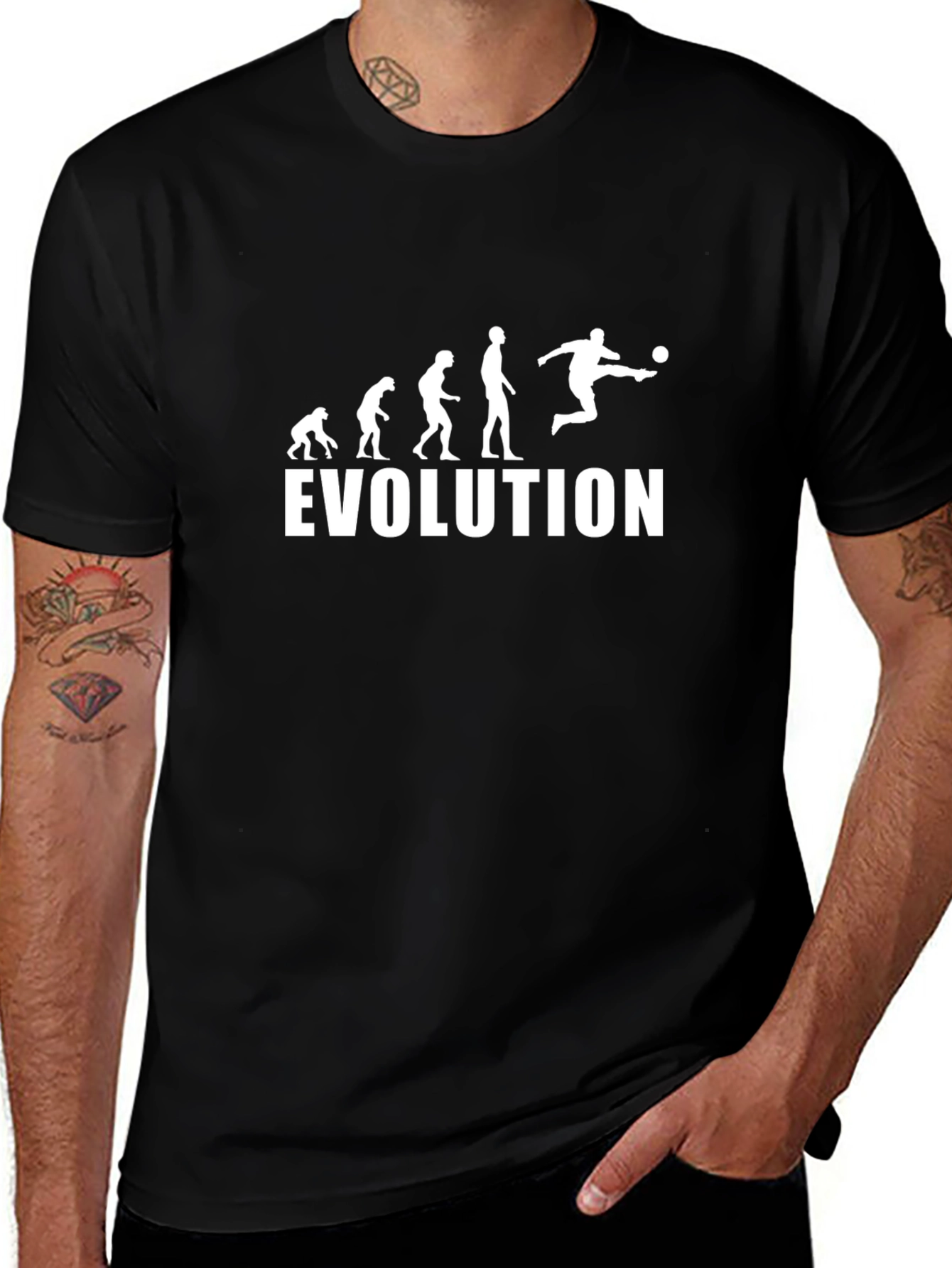 Evolution of Soccer Black T-Shirt