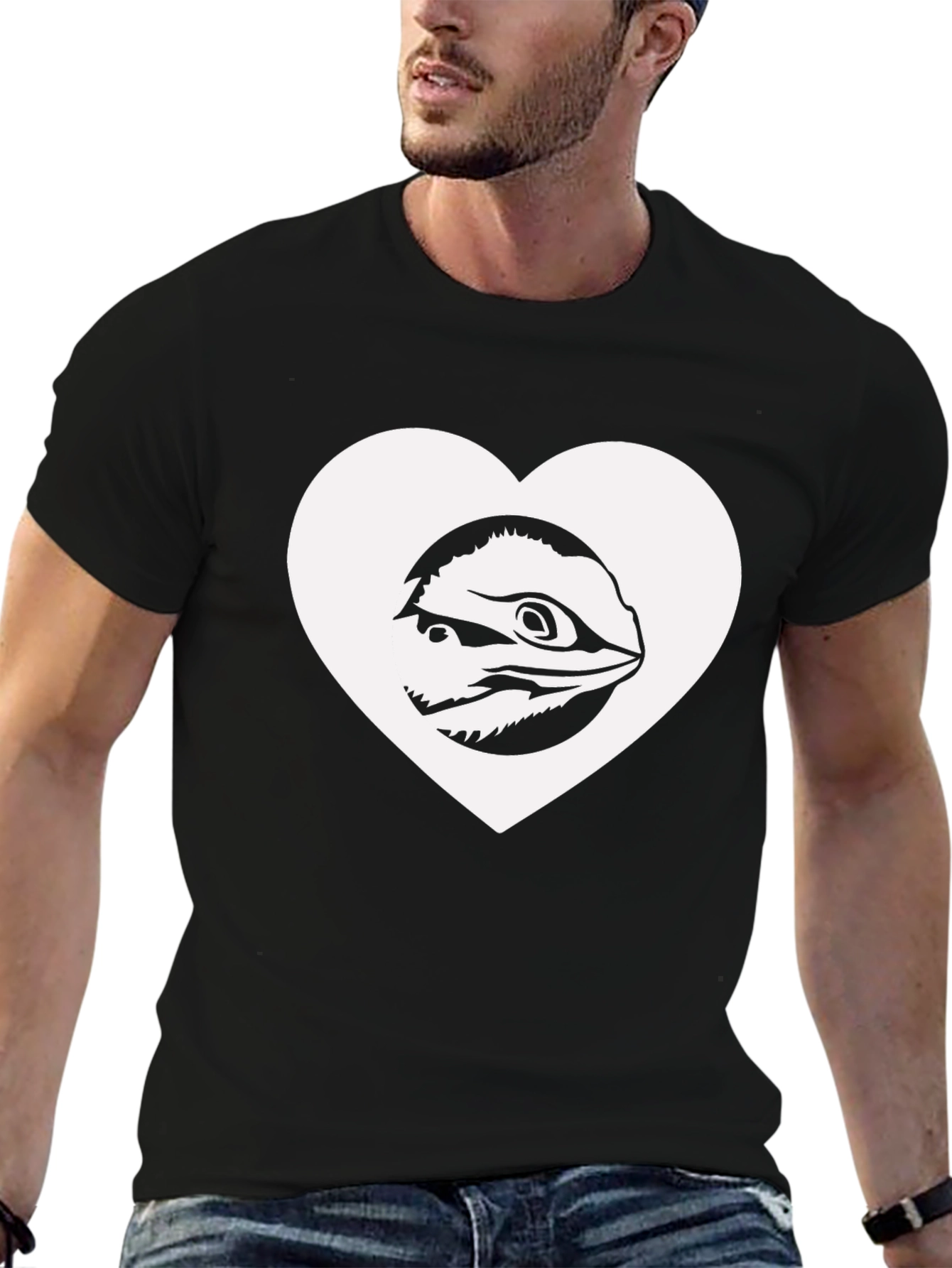 Bearded Dragon Love Tee - Black Cotton T-Shirt
