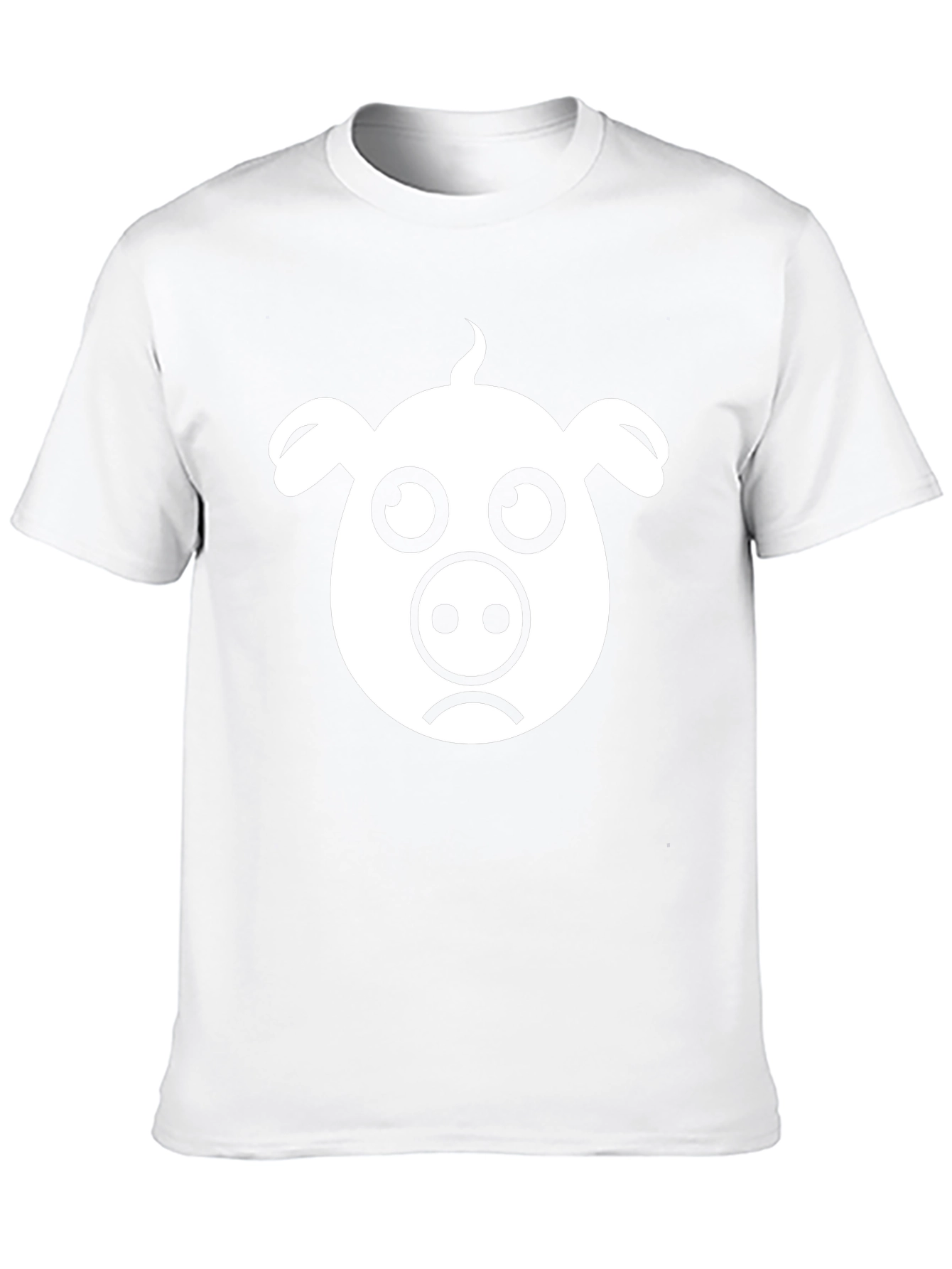 Sad Piggy T-Shirt - Black Cotton Tee