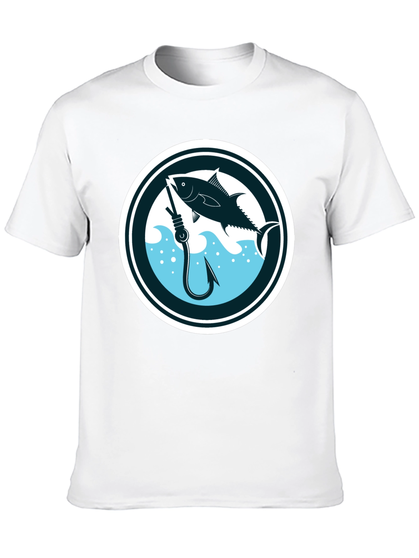 Fishing T-Shirt Tuna Fish Hook Black