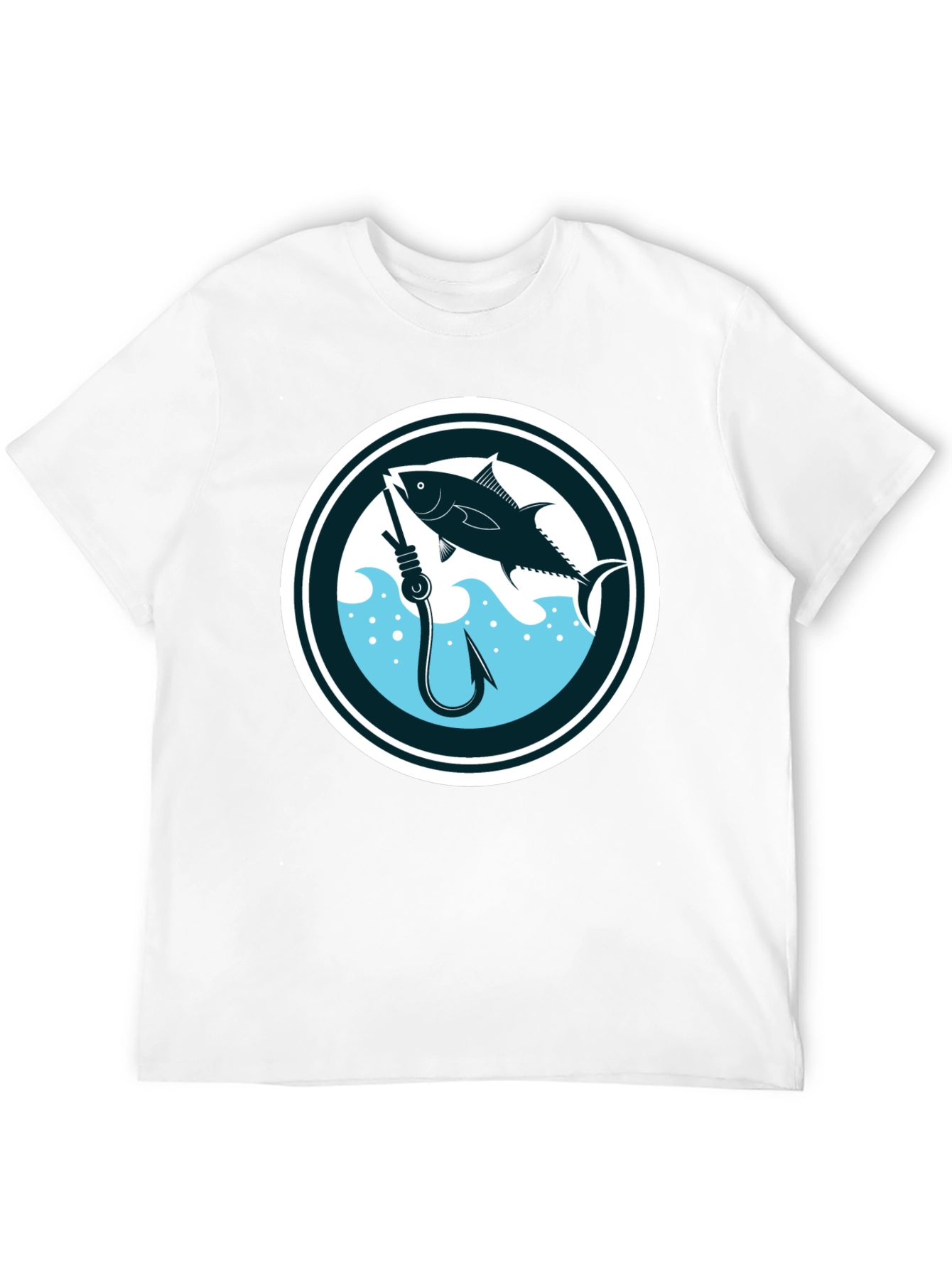 Fishing T-Shirt Tuna Fish Hook Black