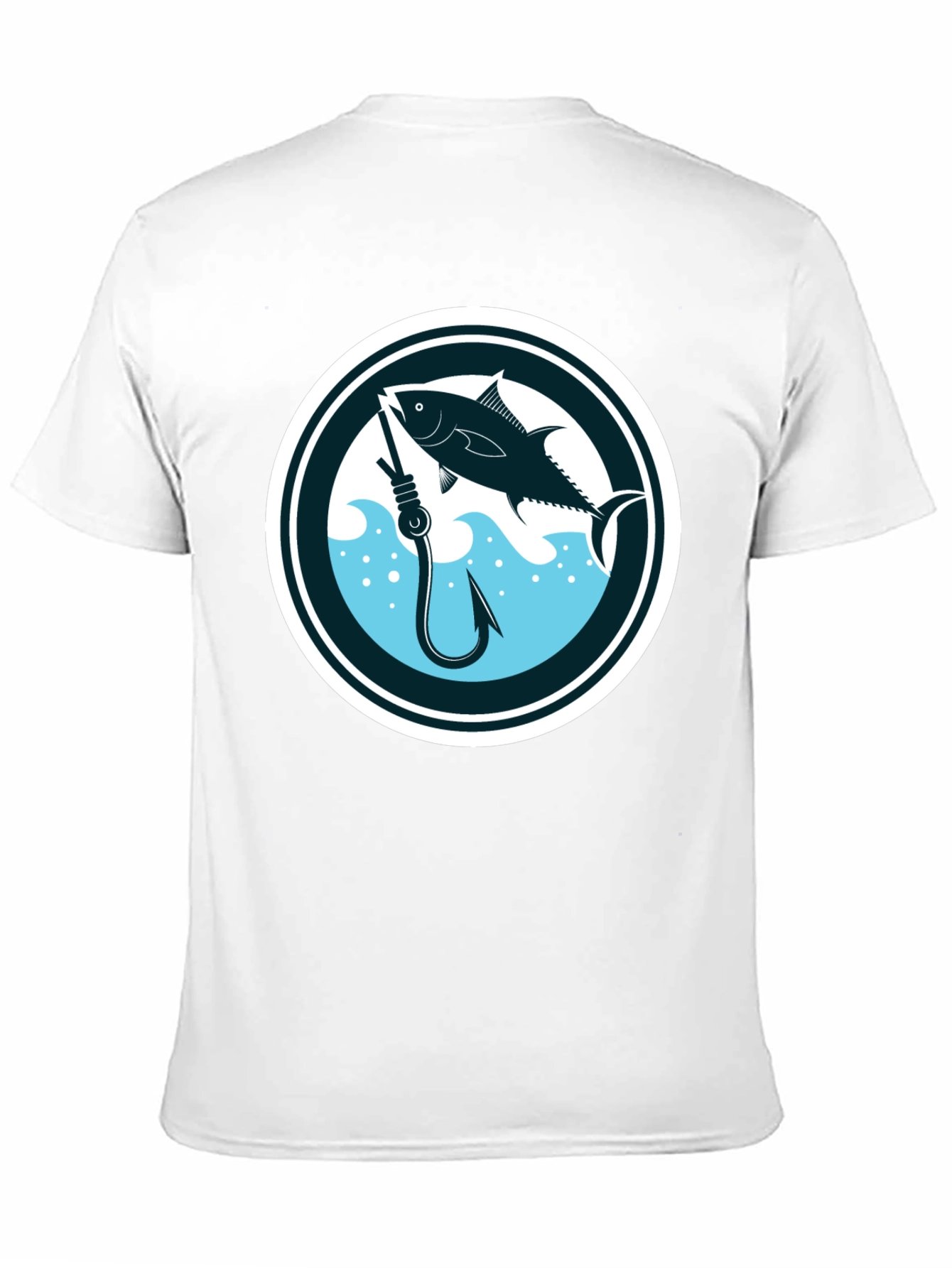 Fishing T-Shirt Tuna Fish Hook Black