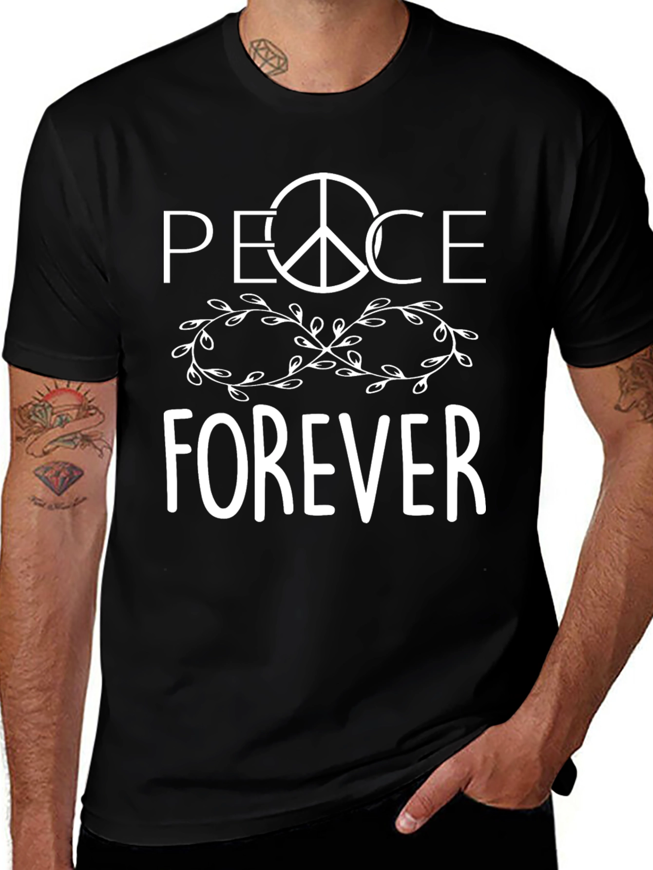 Peace Forever Graphic T-Shirt - Black