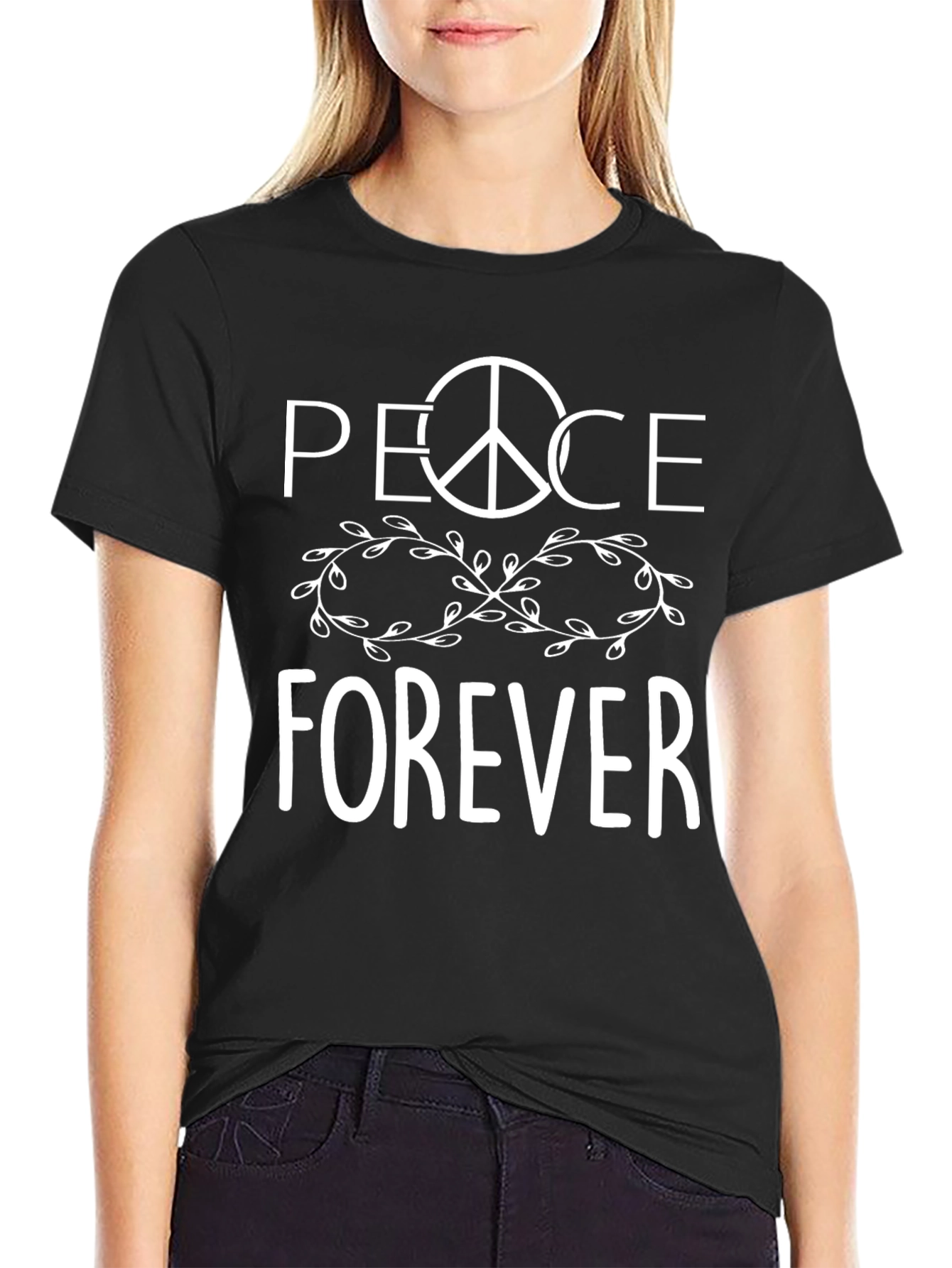 Peace Forever Graphic T-Shirt - Black