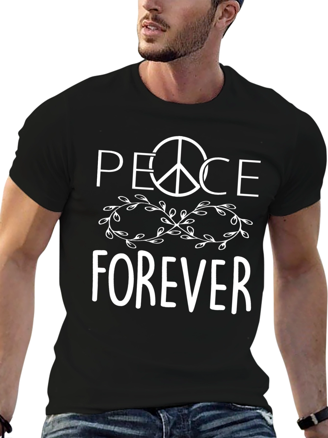 Peace Forever Graphic T-Shirt - Black
