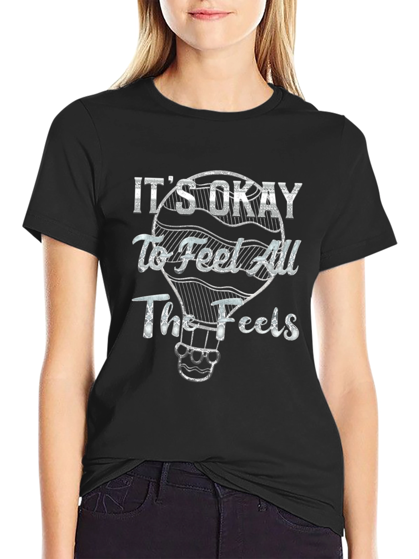 Its Okay To Feel All The Feels Black T-Shirt