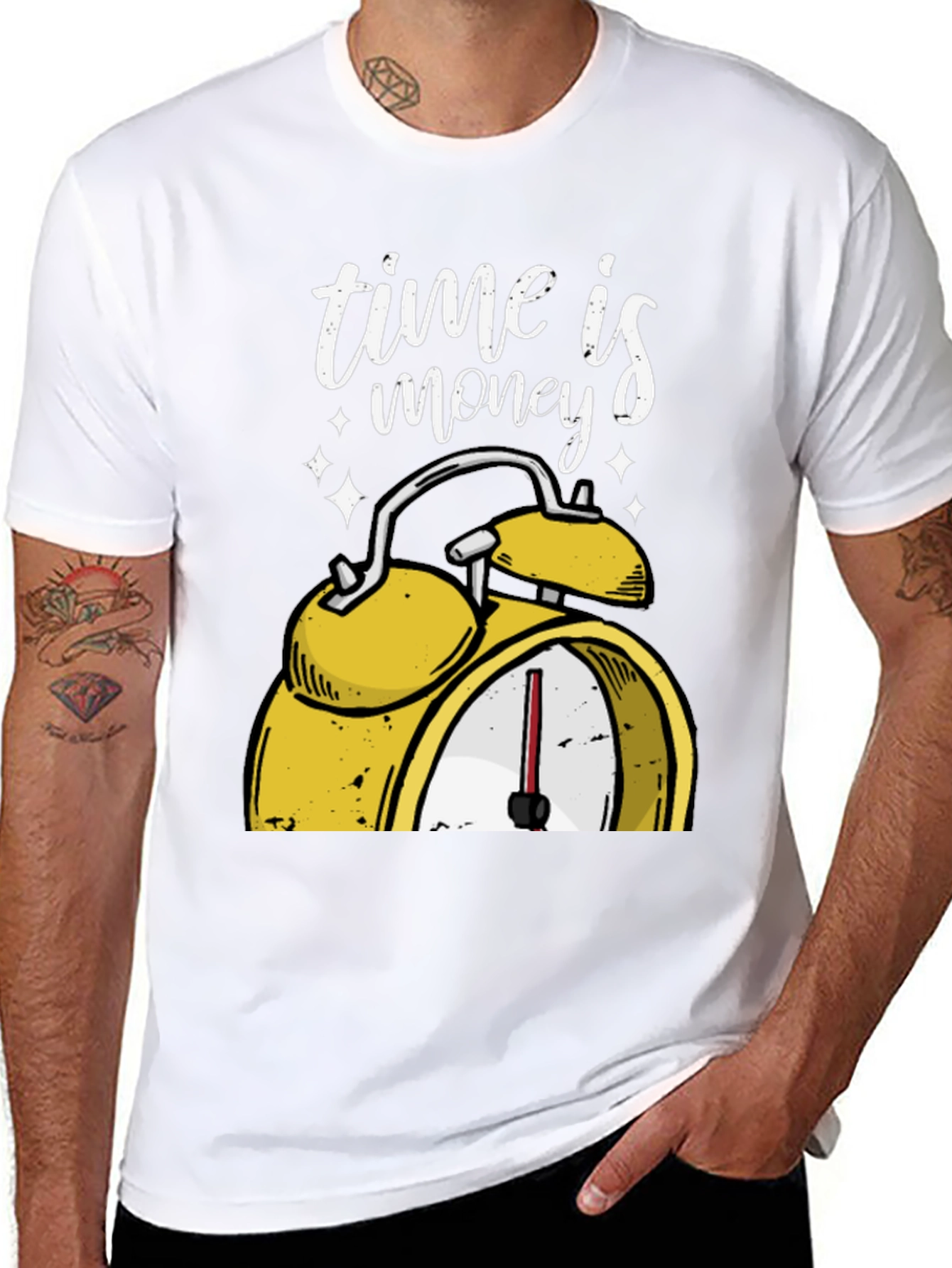 Time is Money Graphic T-Shirt - Black Cotton Tee