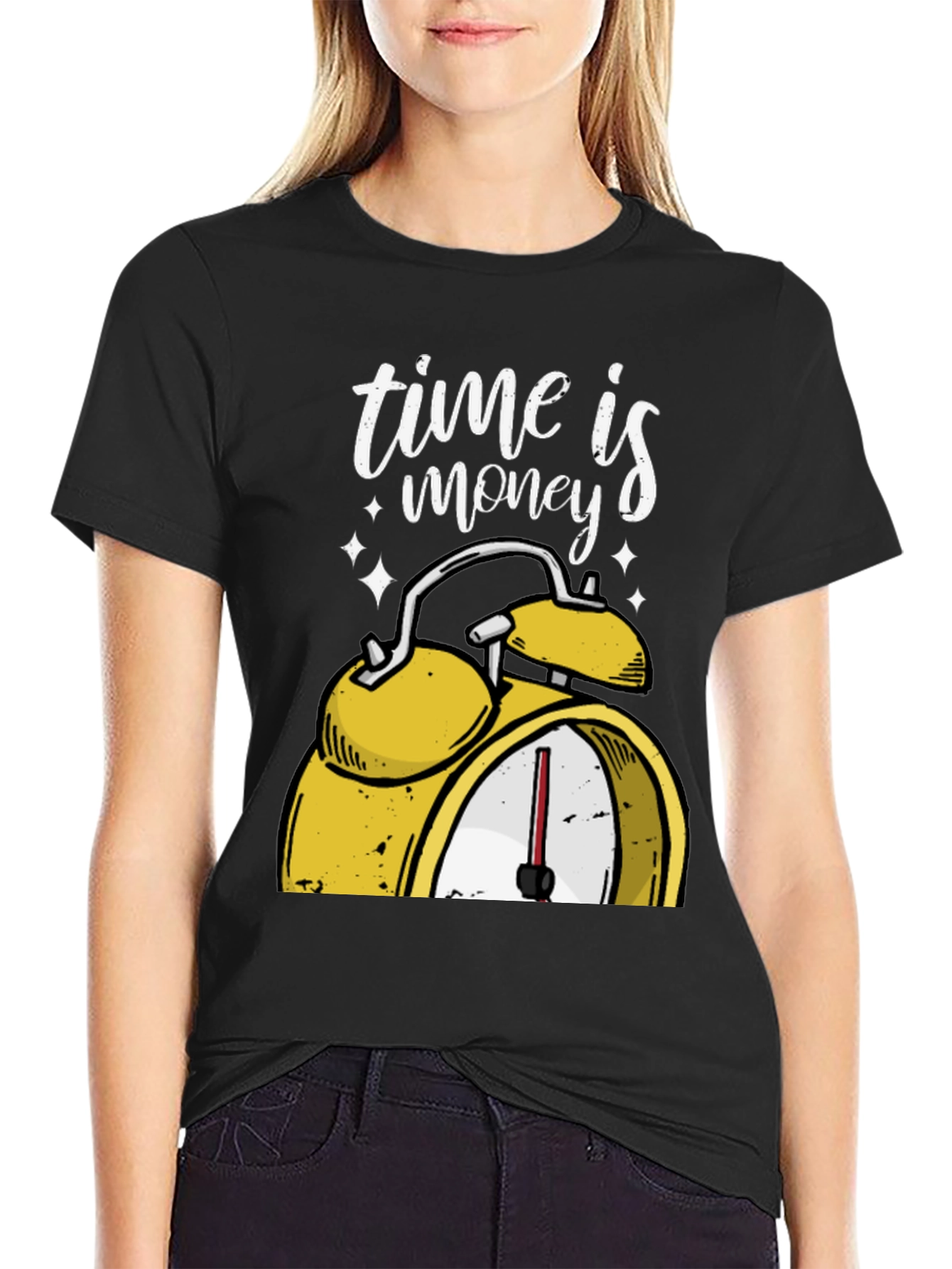 Time is Money Graphic T-Shirt - Black Cotton Tee