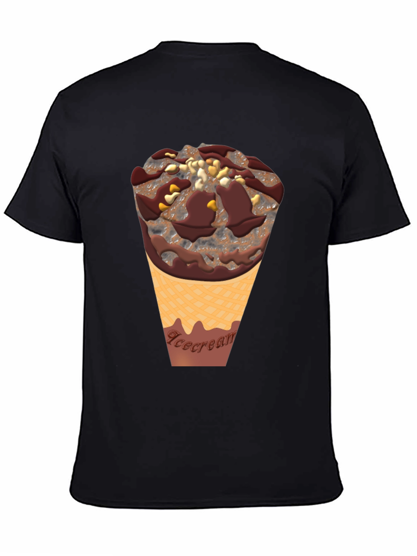 Chocolate Ice Cream Cone Graphic T-Shirt