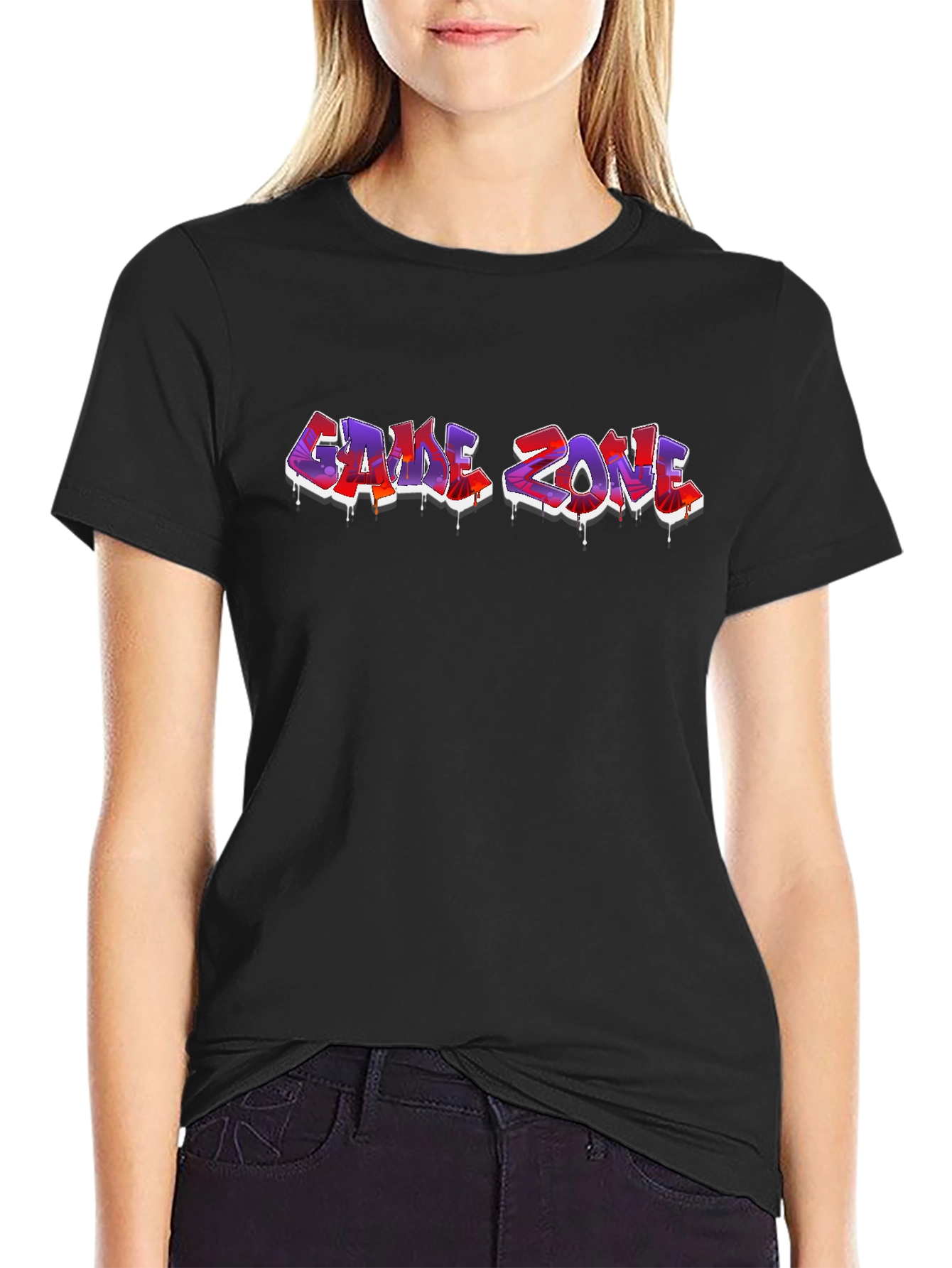Game Zone Graphic Tee - Black Cotton T-Shirt