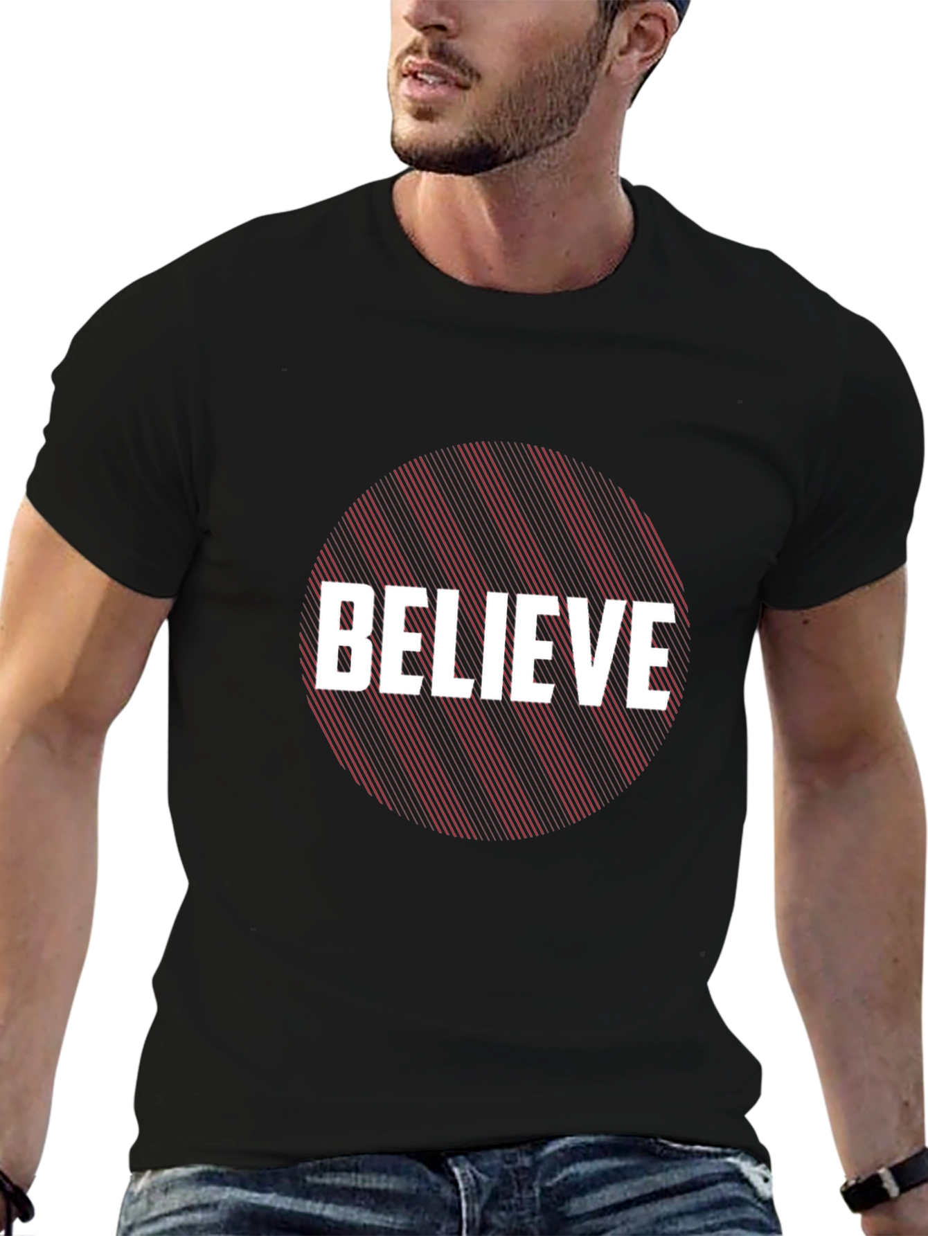 Believe Graphic Tee - Black Cotton Blend