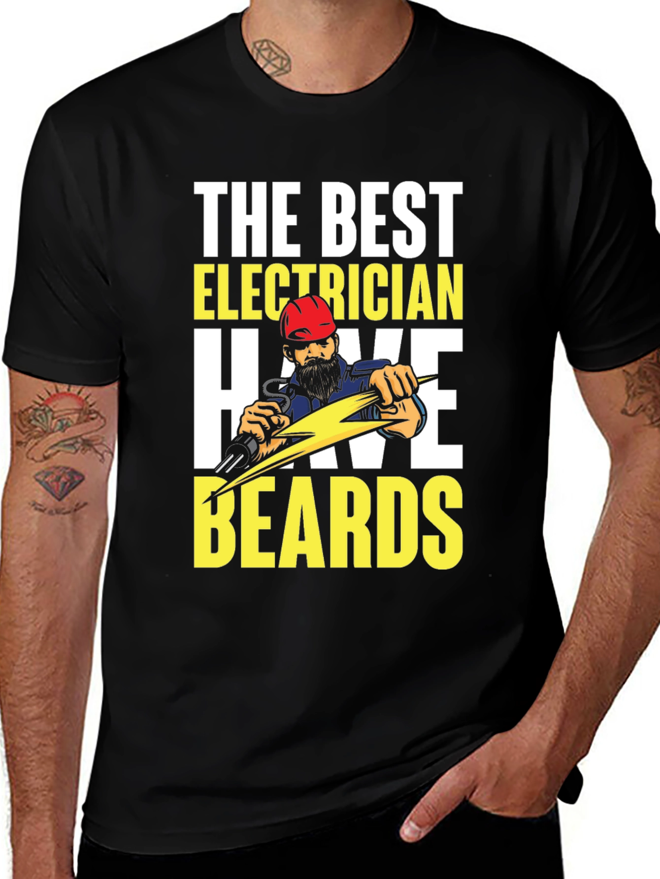 Bearded Electrician T-Shirt - Funny Electrician Gift