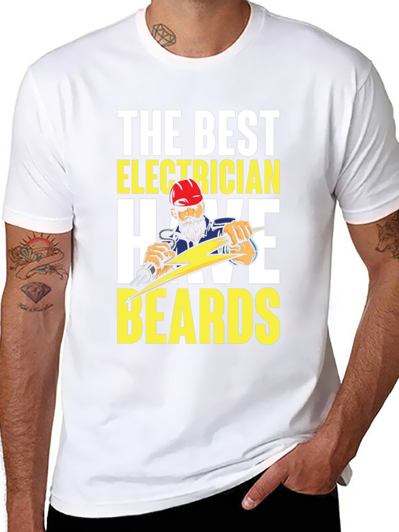 Bearded Electrician T-Shirt - Funny Electrician Gift