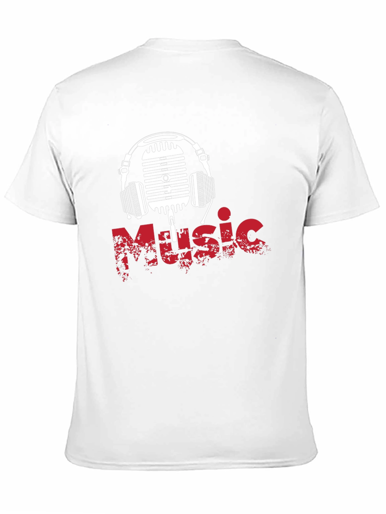 Music Graphic T-Shirt - Retro Microphone & Headphones