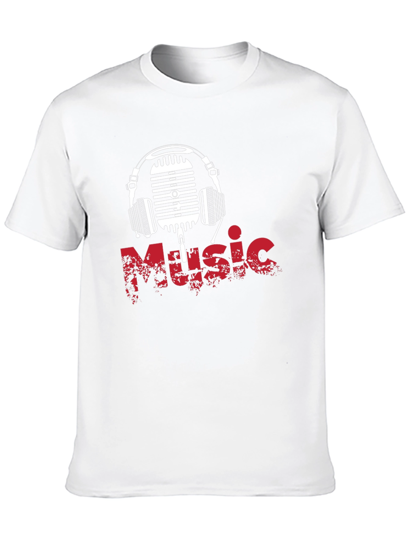 Music Graphic T-Shirt - Retro Microphone & Headphones