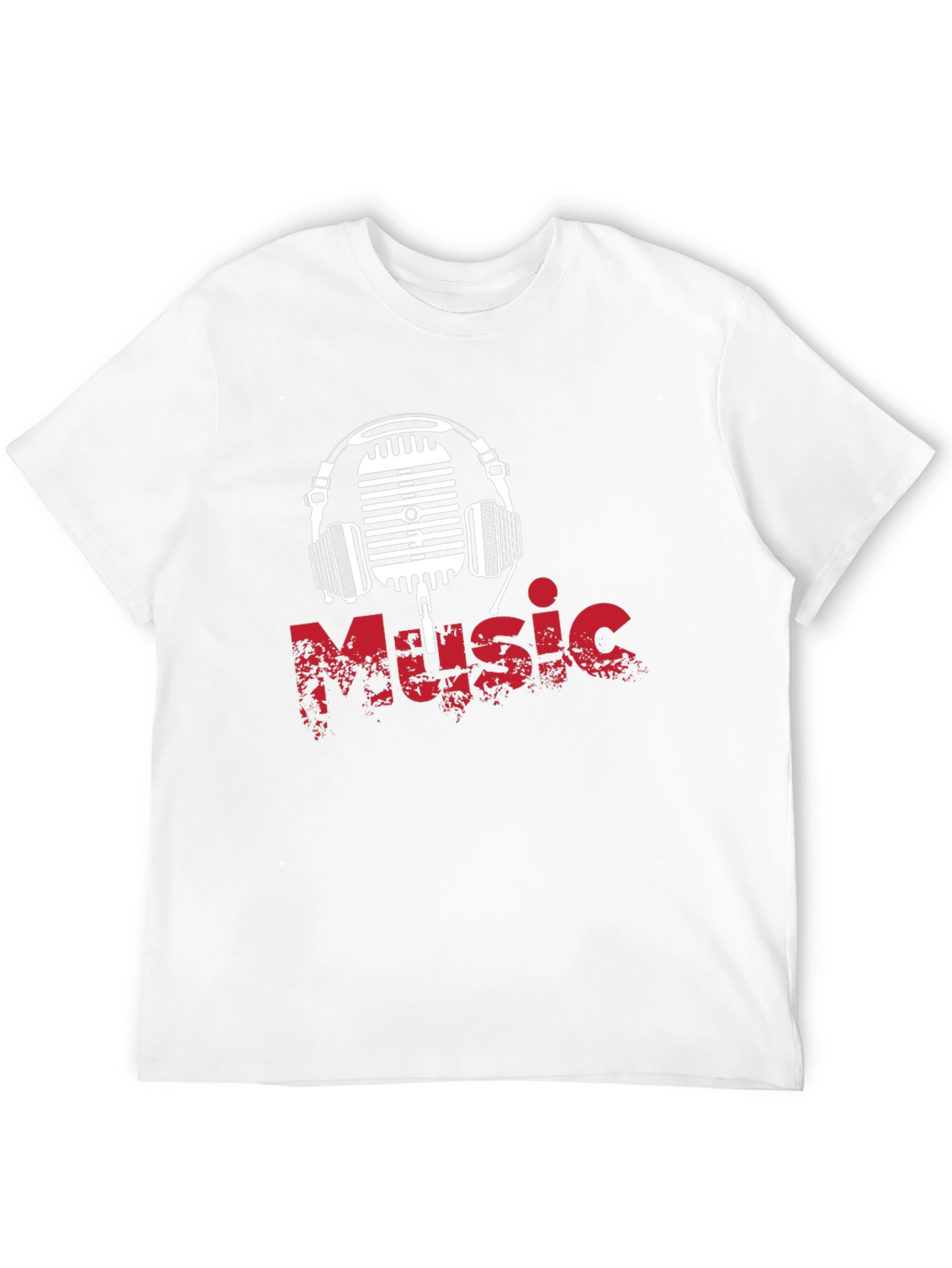Music Graphic T-Shirt - Retro Microphone & Headphones