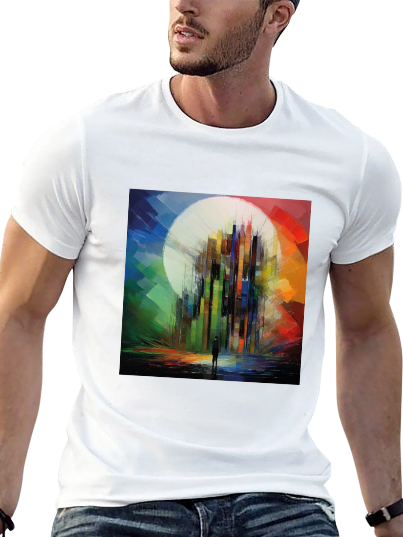 Abstract Cityscape Graphic Tee - Modern Art T-Shirt
