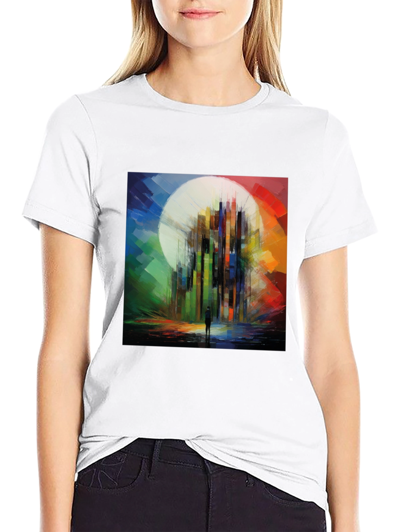 Abstract Cityscape Graphic Tee - Modern Art T-Shirt