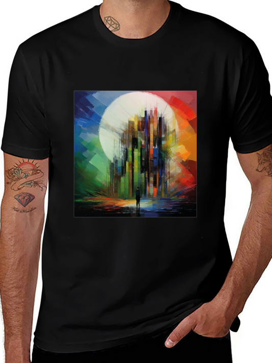 Abstract Cityscape Graphic Tee - Modern Art T-Shirt