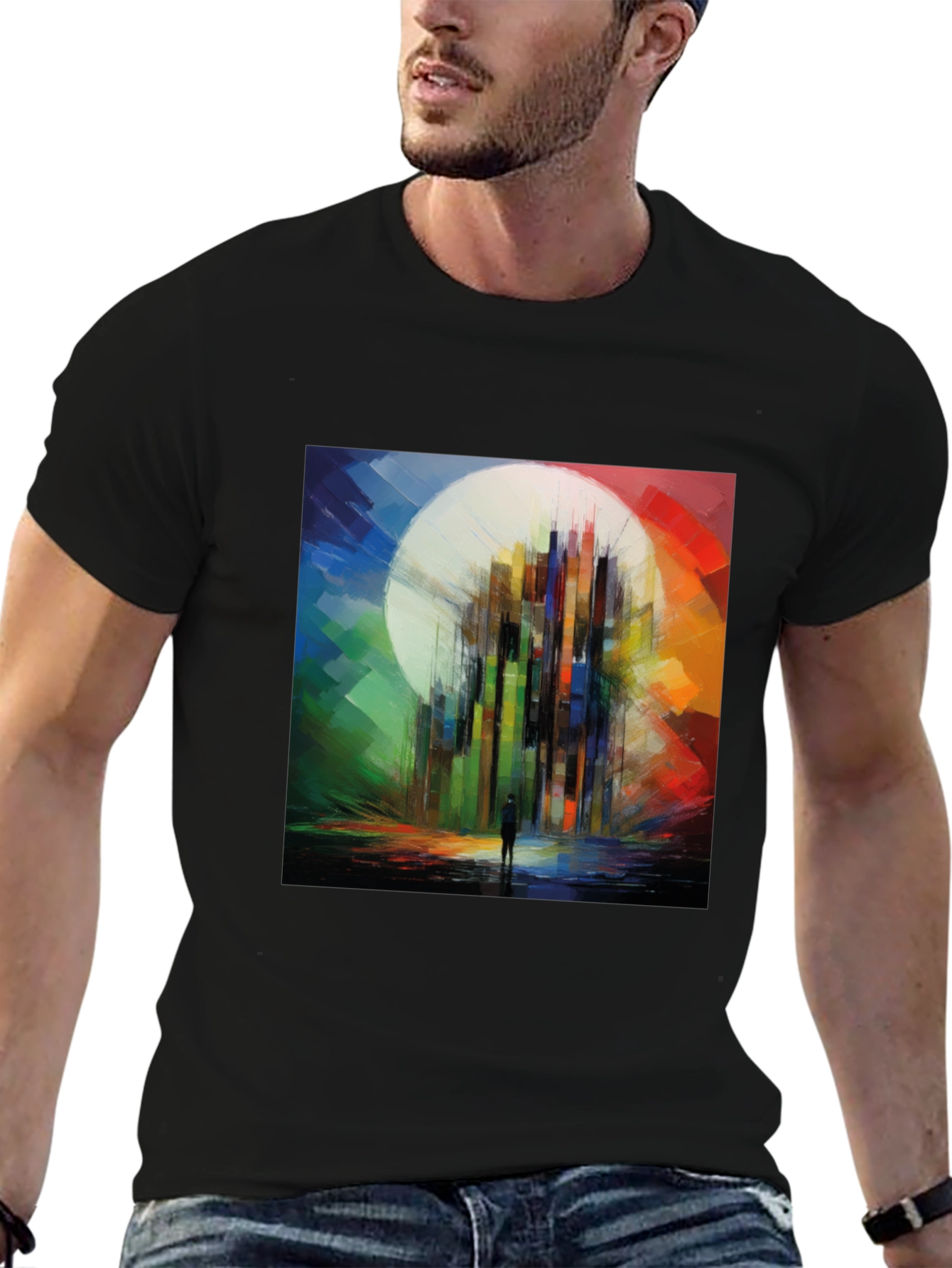 Abstract Cityscape Graphic Tee - Modern Art T-Shirt