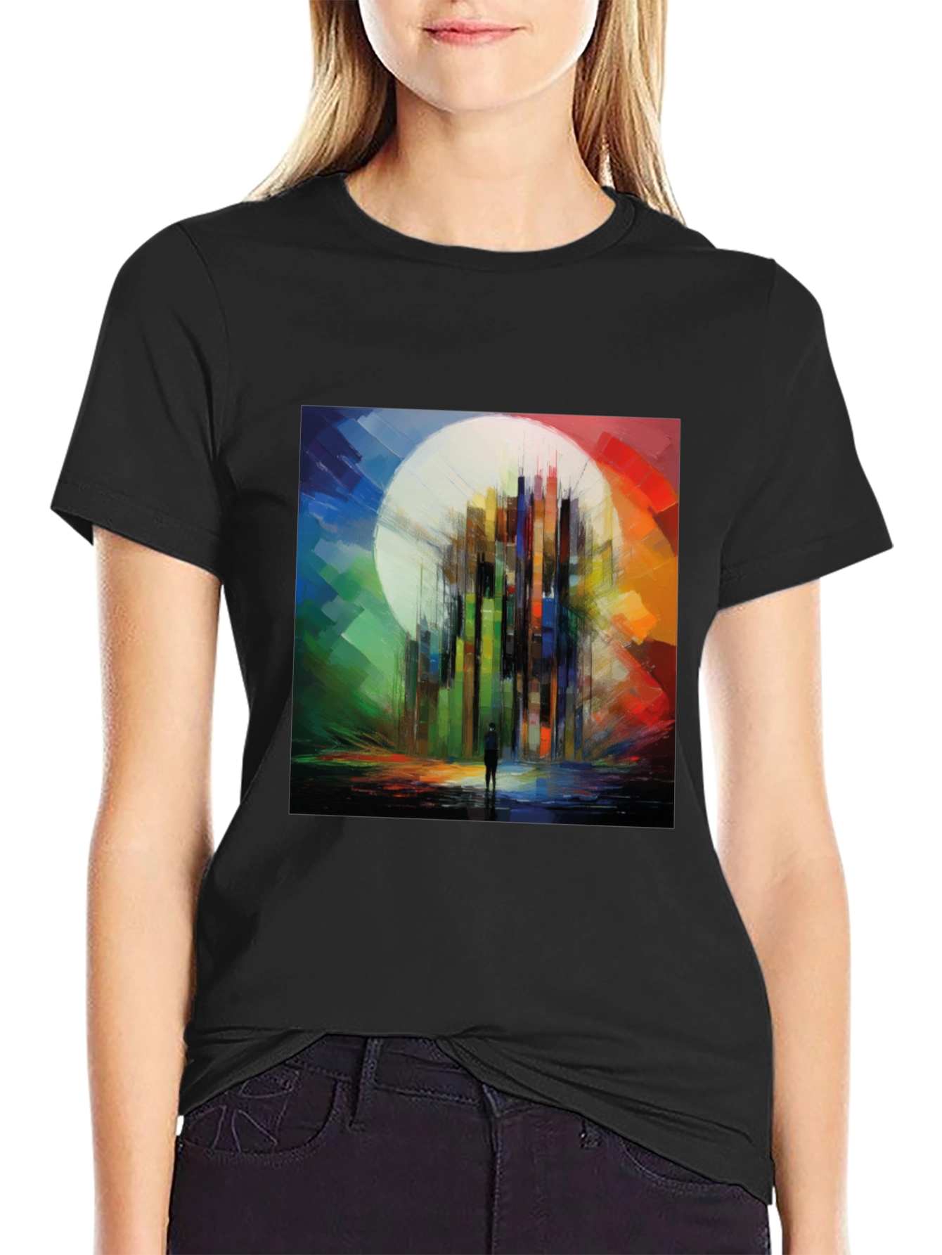 Abstract Cityscape Graphic Tee - Modern Art T-Shirt
